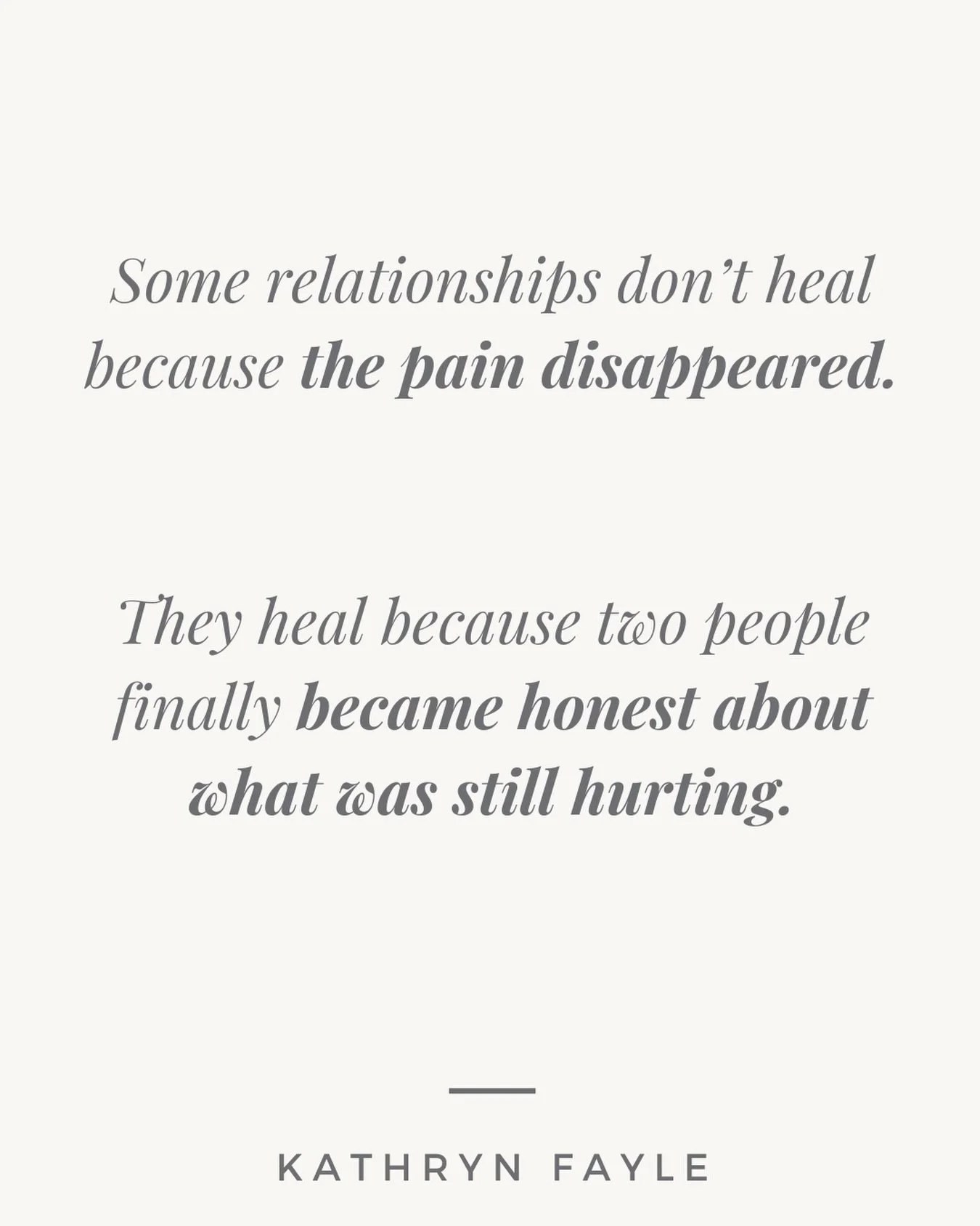 A lot of couples think healing means the pain should disappear quickly.

But real healing usually begins when both people become willing to stop avoiding what still hurts.

Not to weaponize it.
Not to shame each other with it.
But to finally tell the