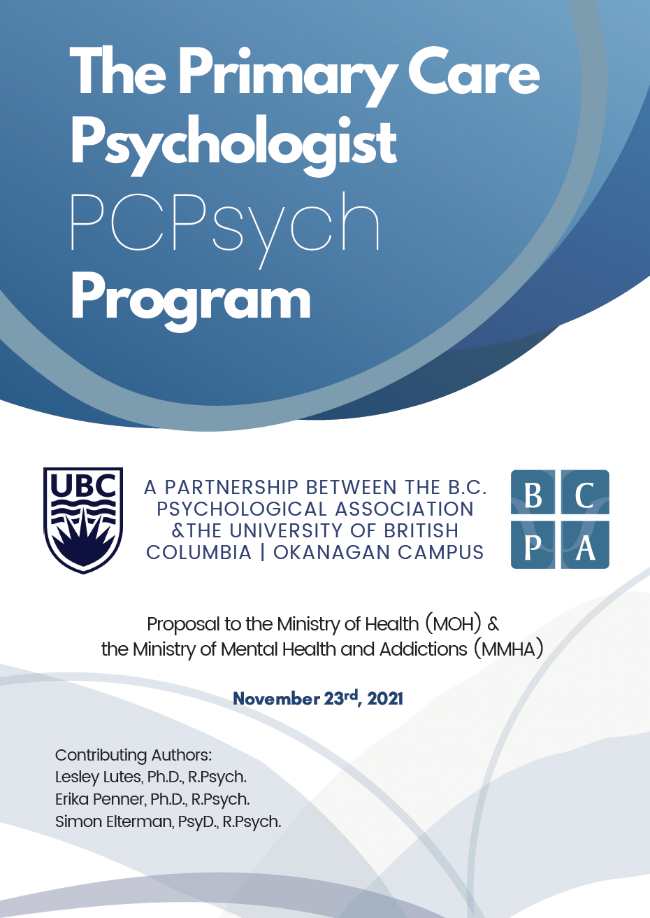 Cover of the 2021 Primary Care Psychologist proposal