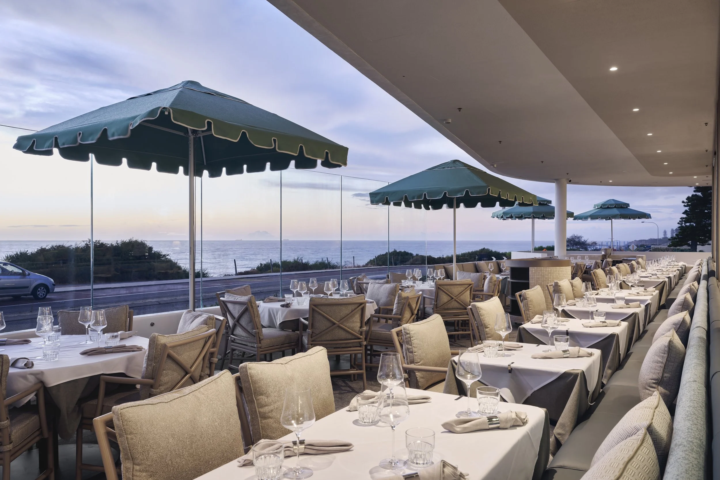 Perth beachfront fine dining restaurant Gibney Cottesloe Indian Ocean sunset