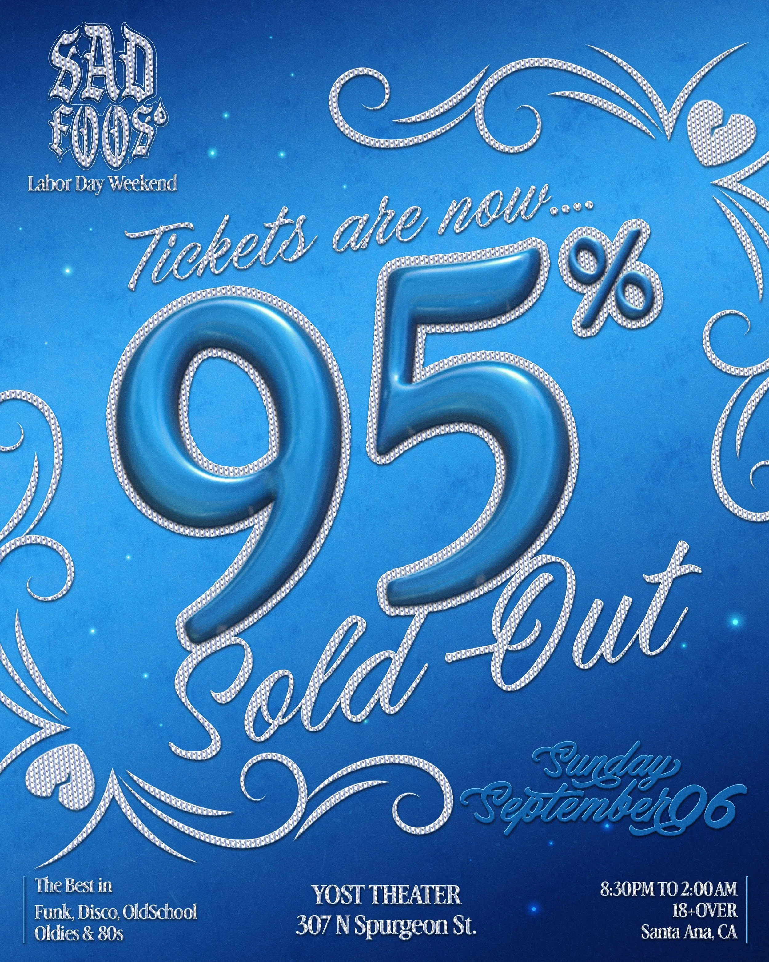 Good afternoon! ☀️ Today we woke up with most of our tickets sold 🤯🤯🤯 We are proud to announce that we are now 95% sold out! 🍾 We are now down to our last couple of tickets 🎟️ LINK IN OUR BIO