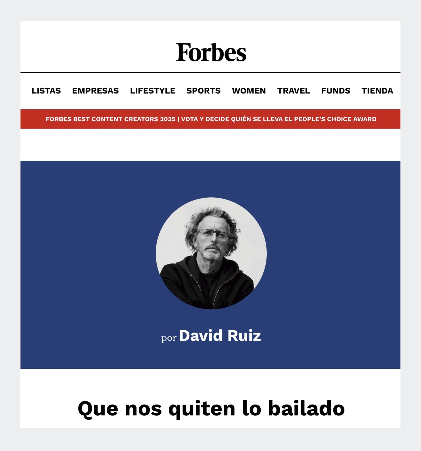 El maldito autor en la revista Nautik de Forbes.
