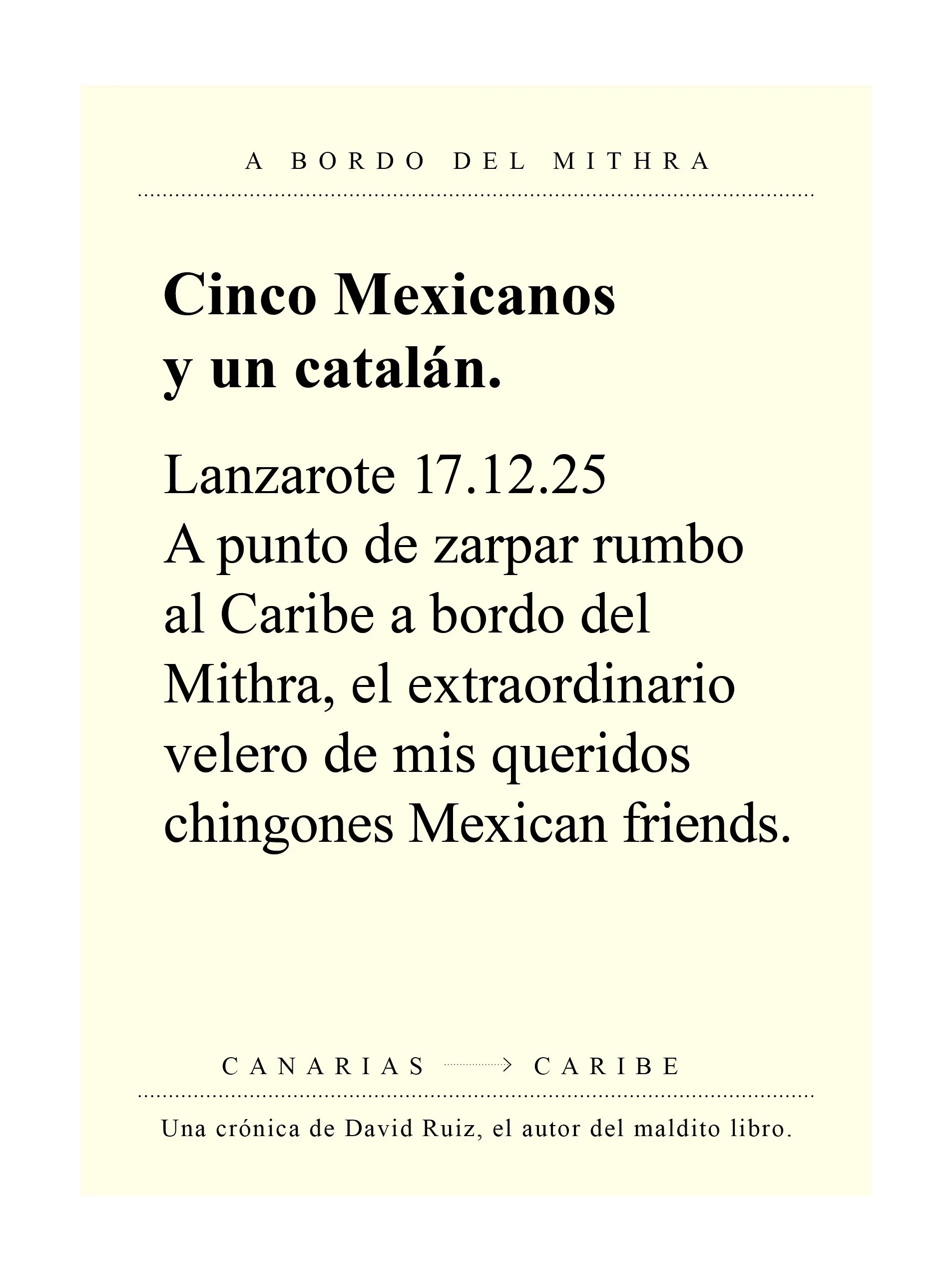 Sexto cruce Atlántico.