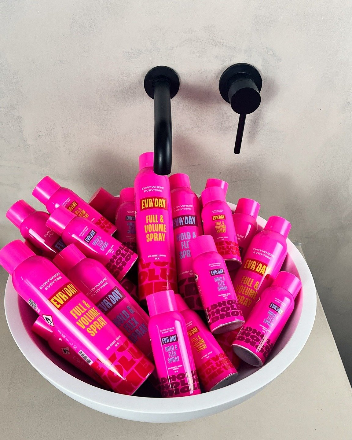What's better than one styling product? A sink overflowing with styling goodies!
