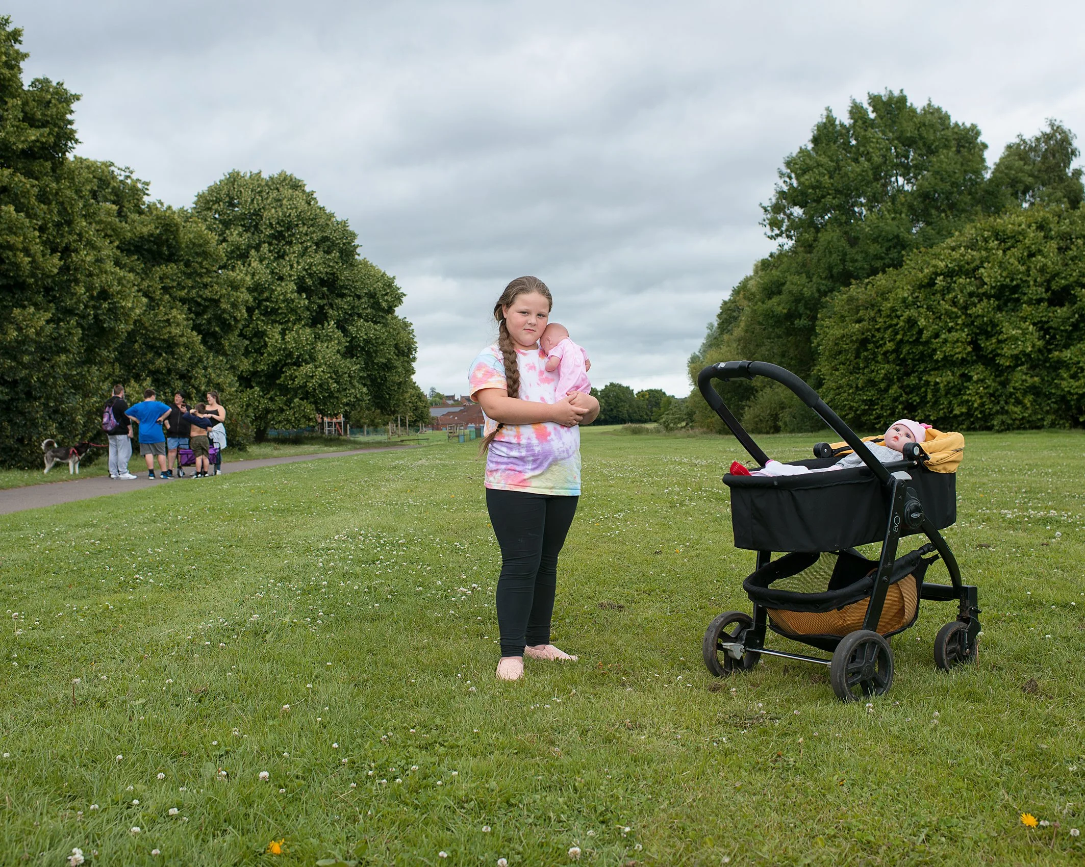 Charmaine with doll, Playing Fields