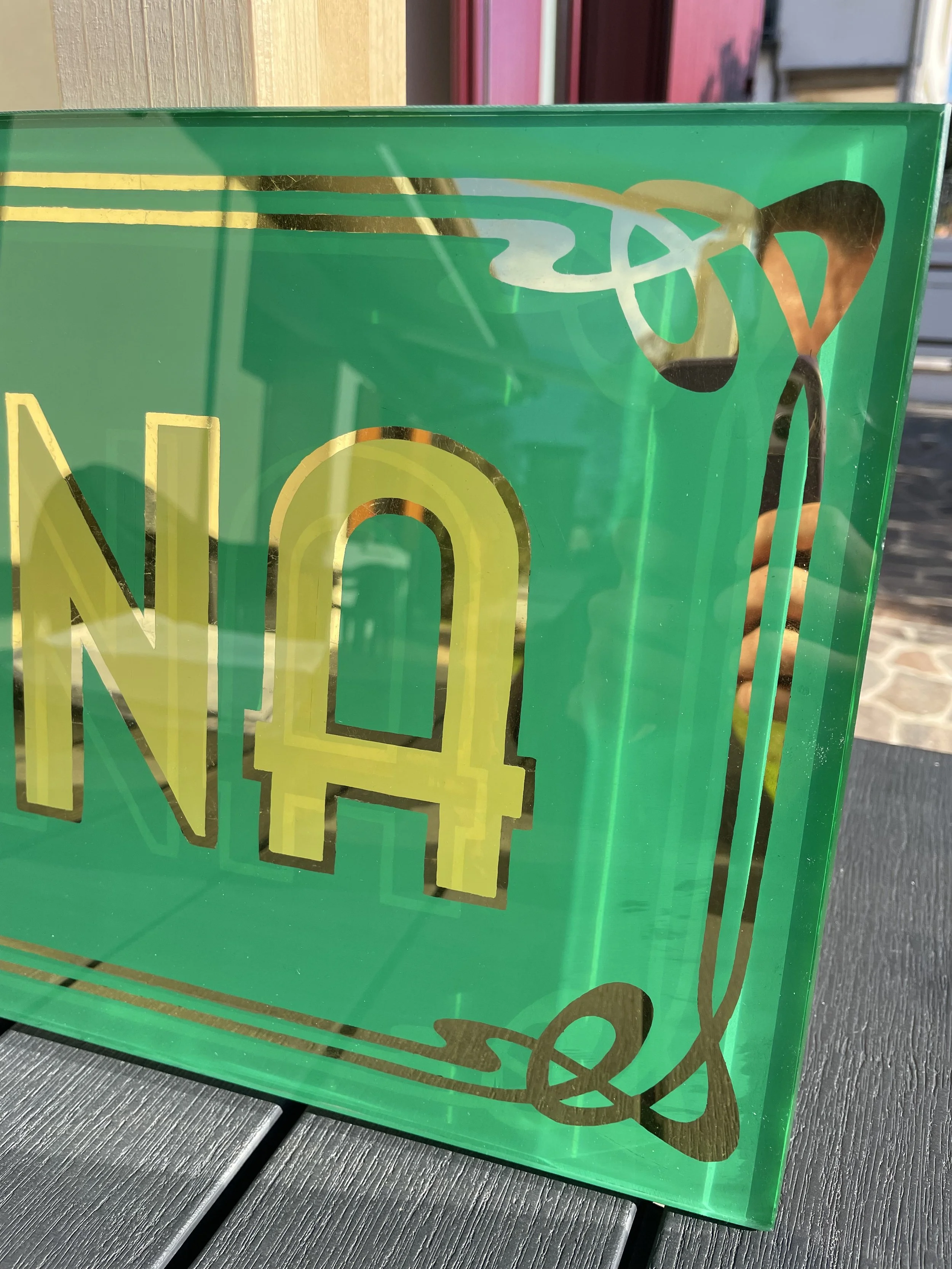 cantina glass sign