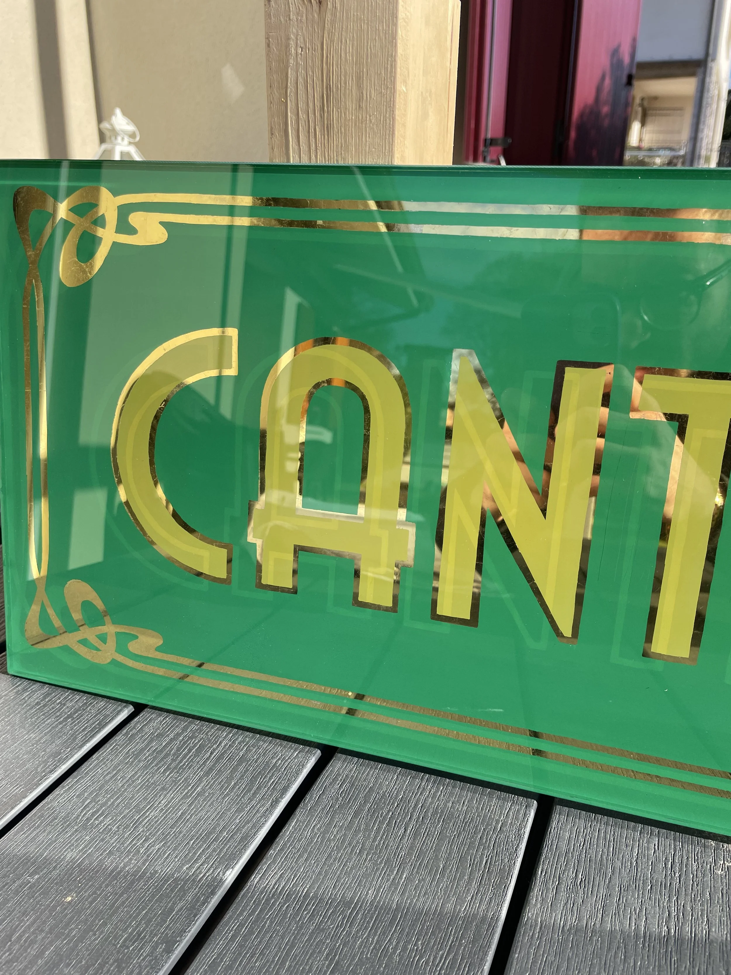 cantina glass sign