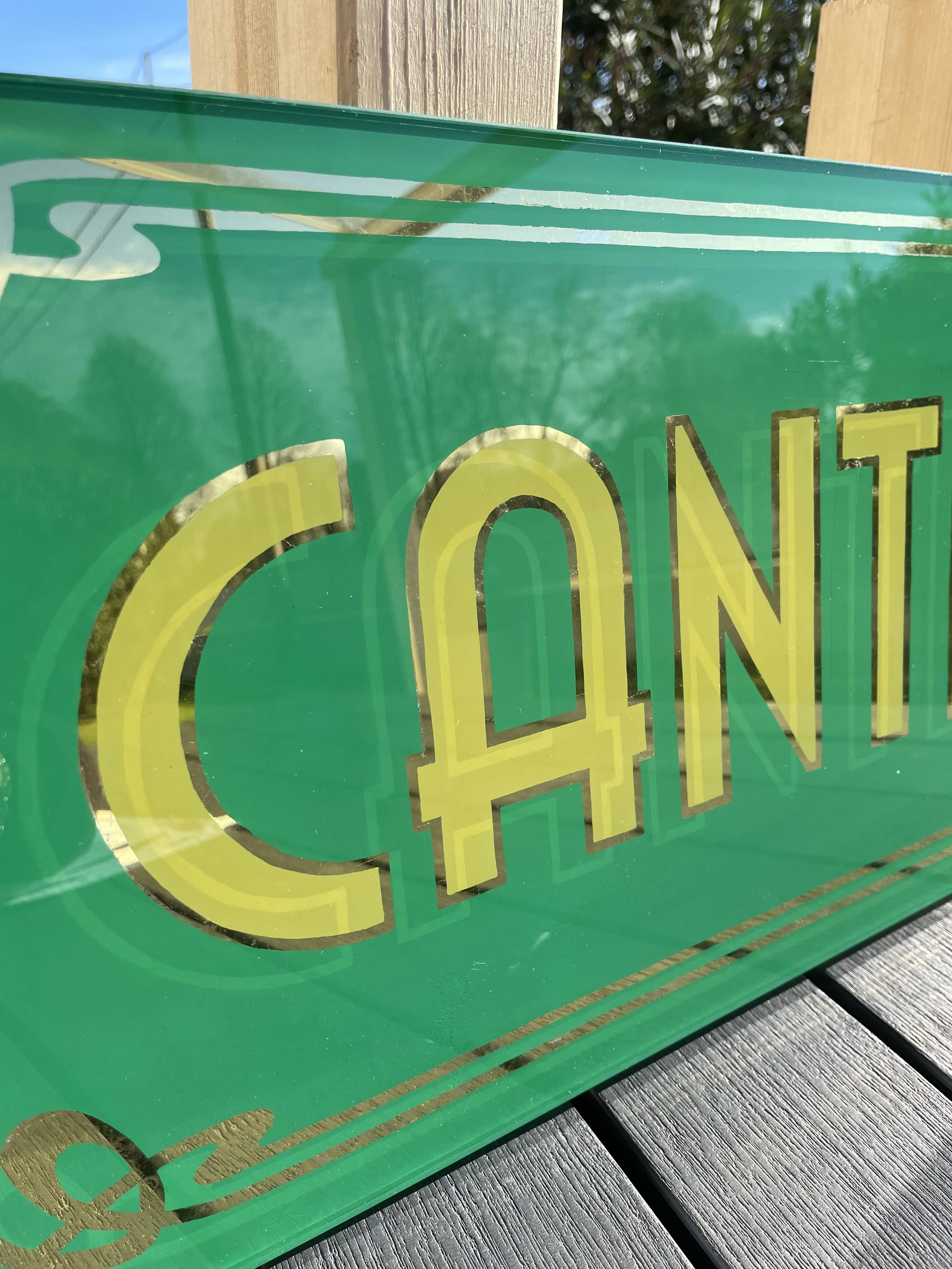 cantina glass sign