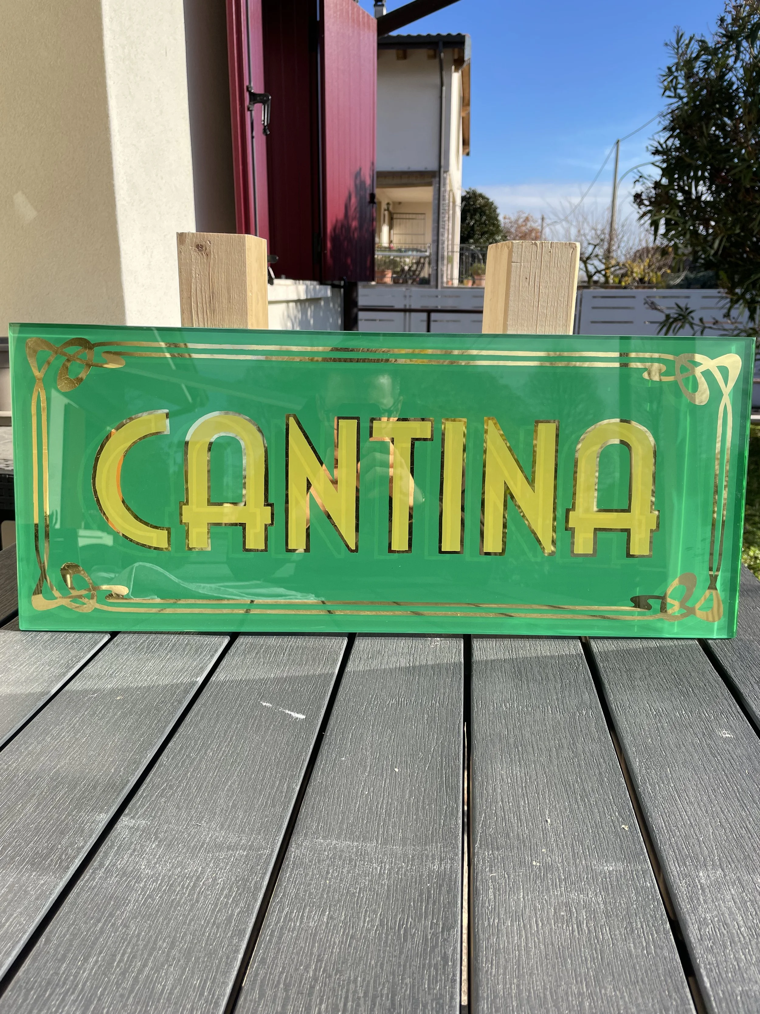 Cantina Glass Sign