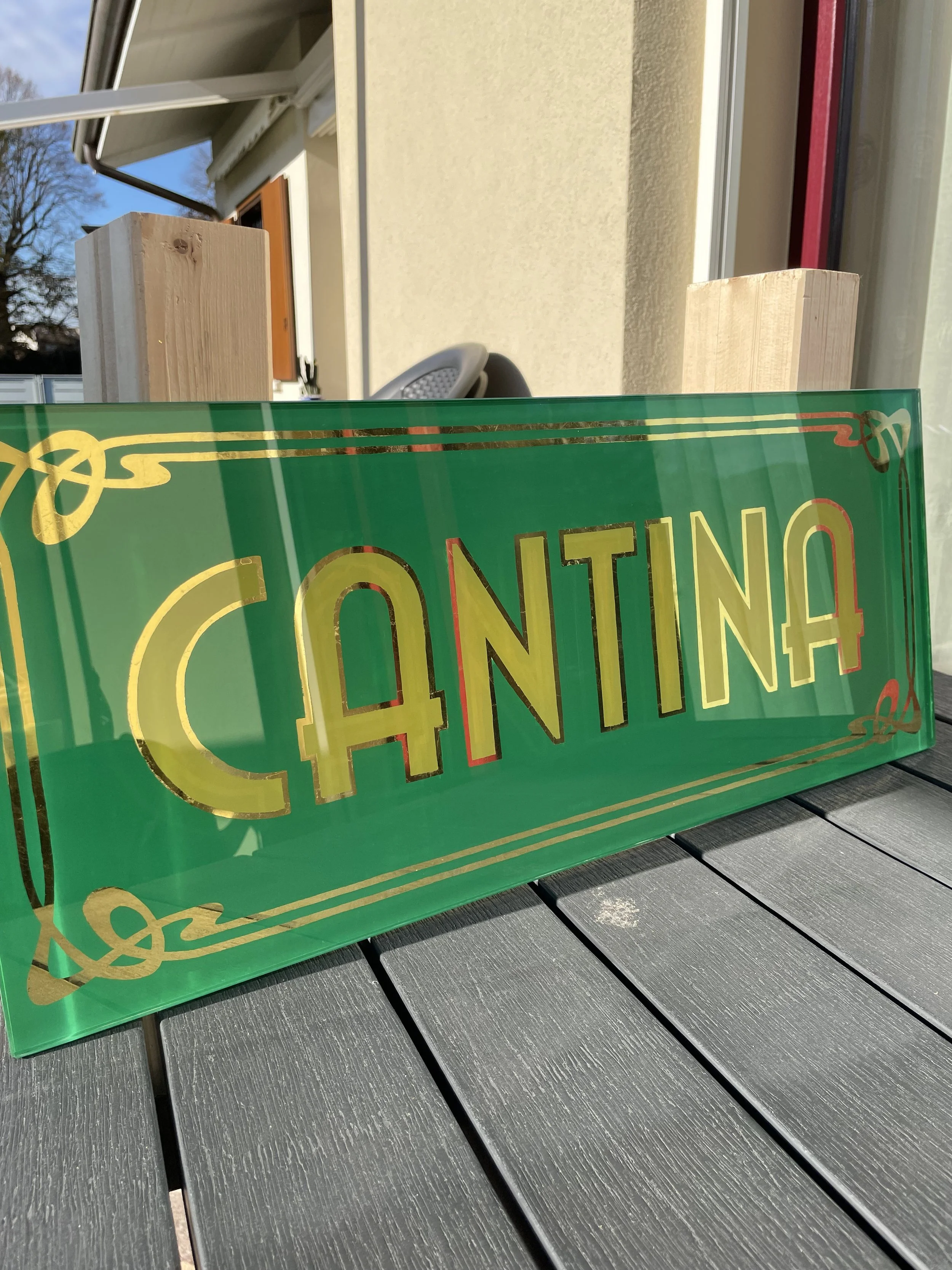 cantina glass sign