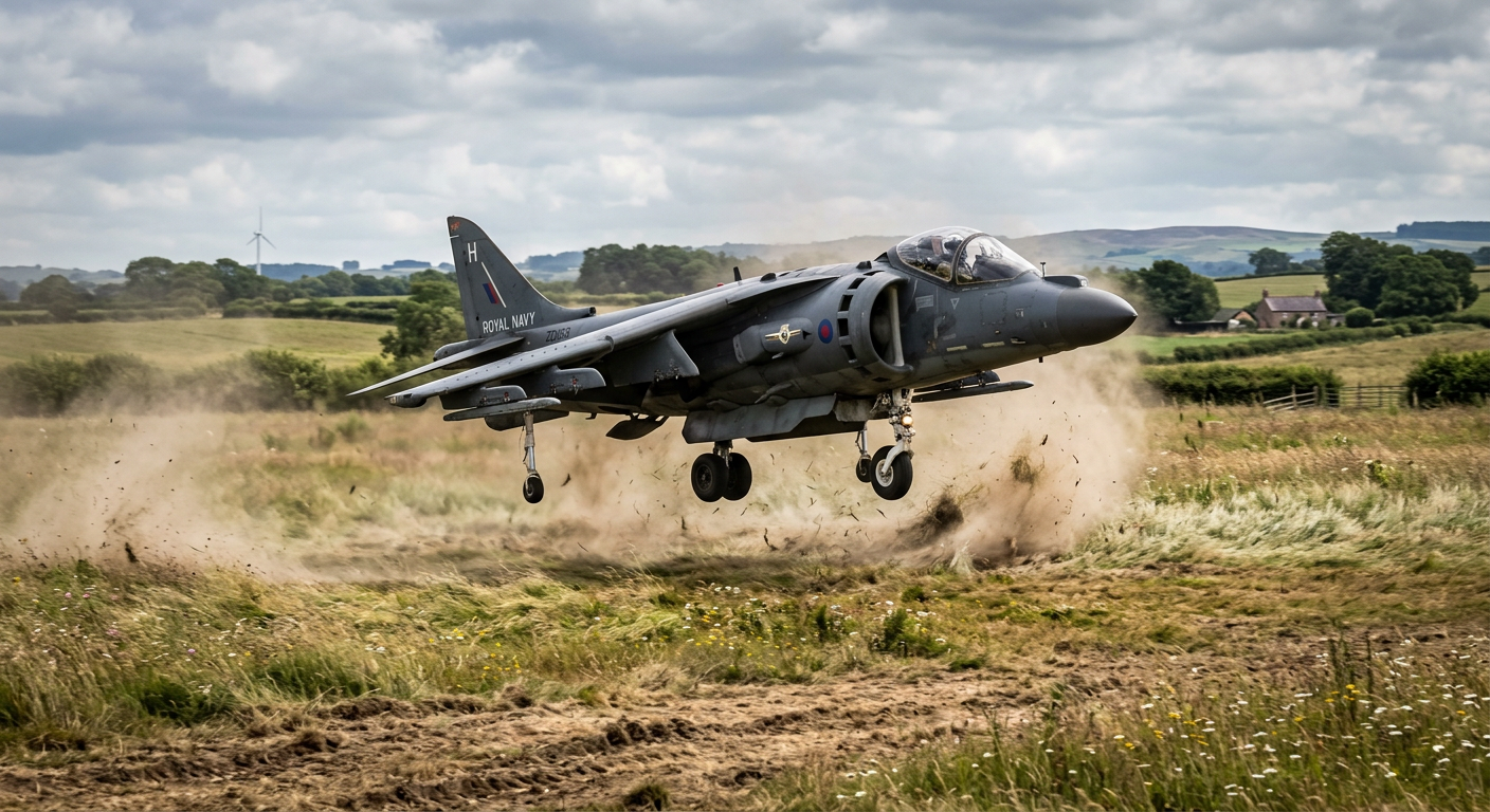 Firefly_A Harrier Jump Jet landing in a field 323594.png
