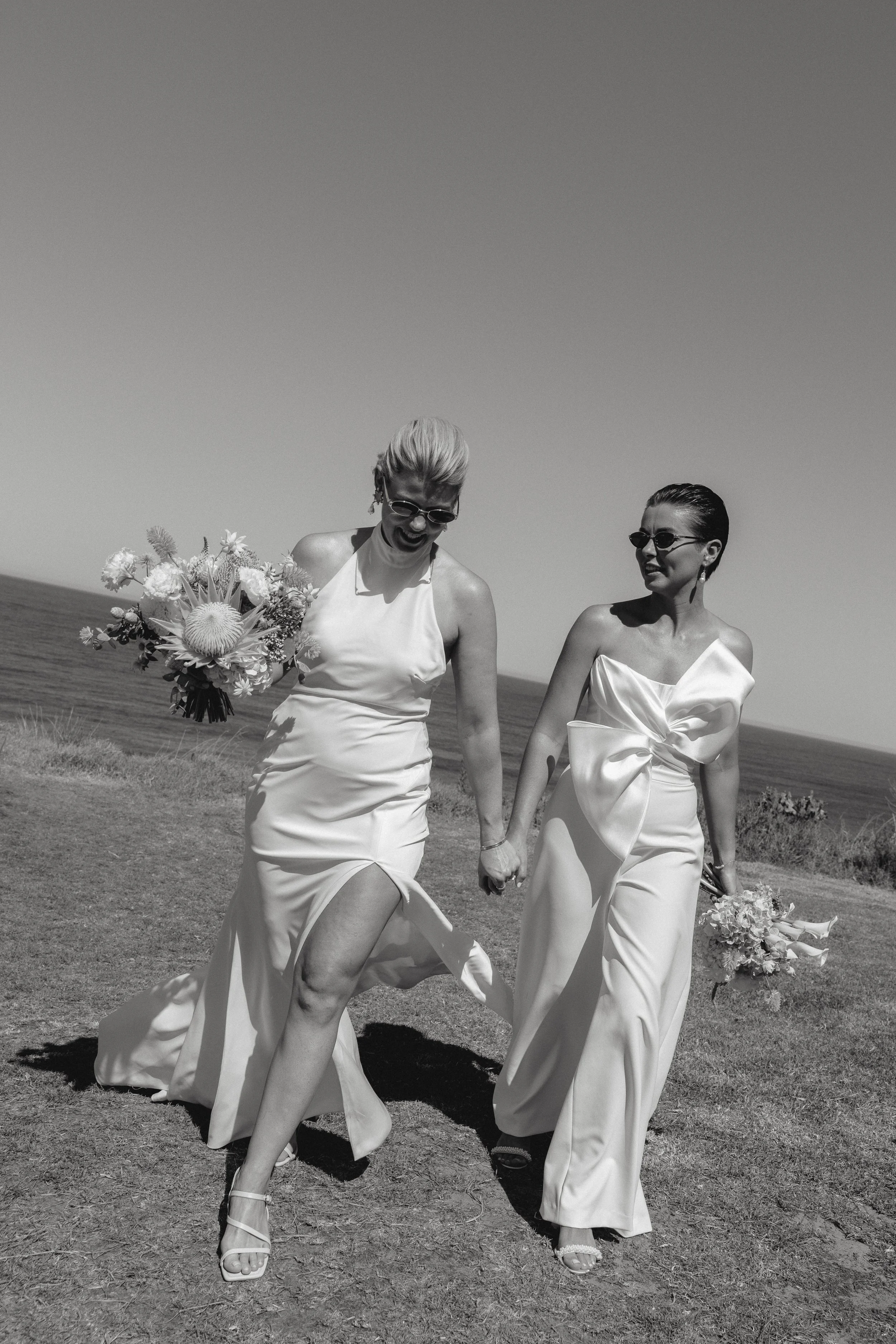 Sunshine Coast wedding photographer capturing sunset couple portraits with modern documentary style and soft editorial direction.