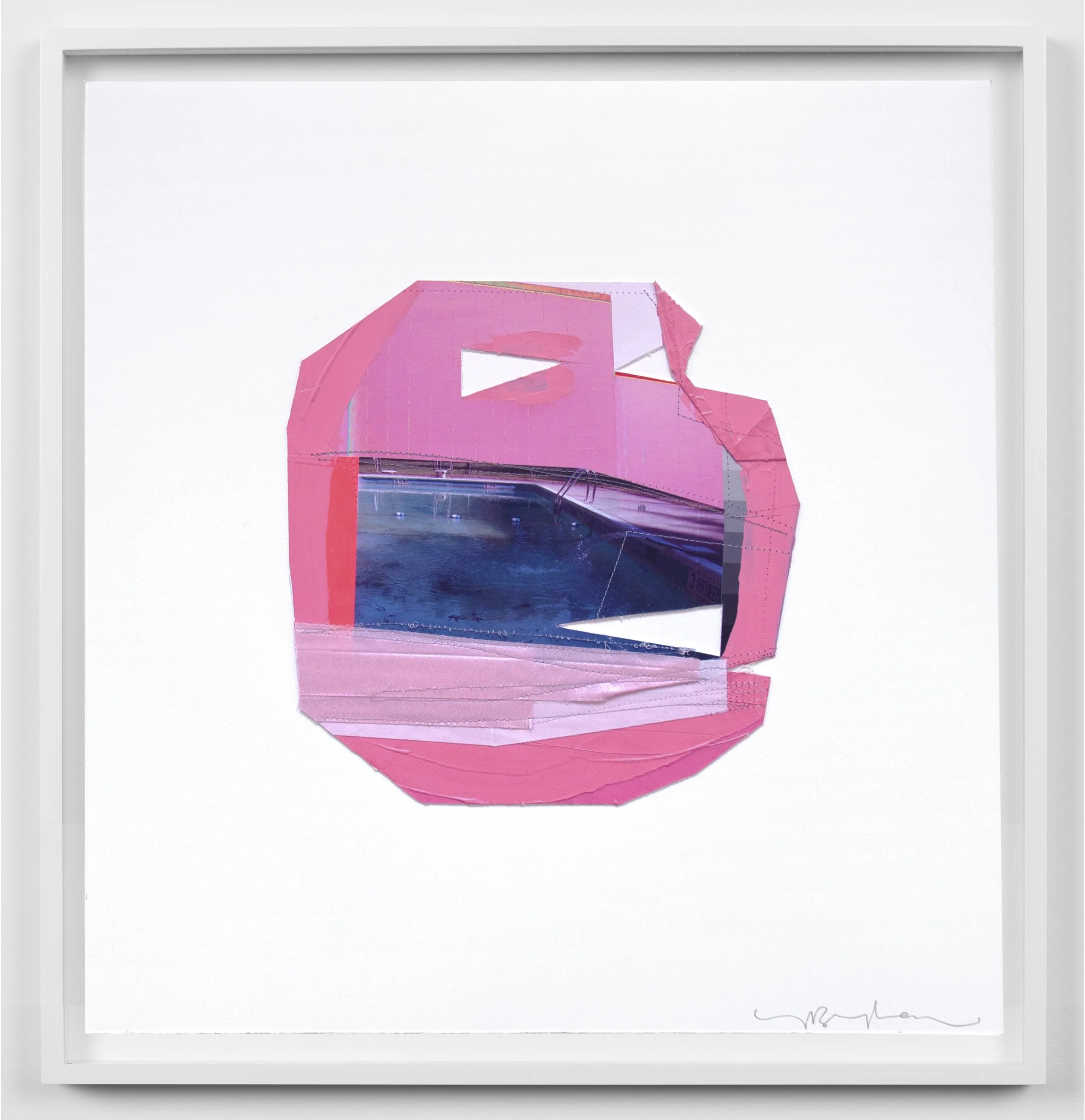  Jude Broughan, Waxing Gibbous Moon (Pool V, The Geometry of Art and Life) 2019, pigment prints, thread, paper, 21 x 20 inches, unique 