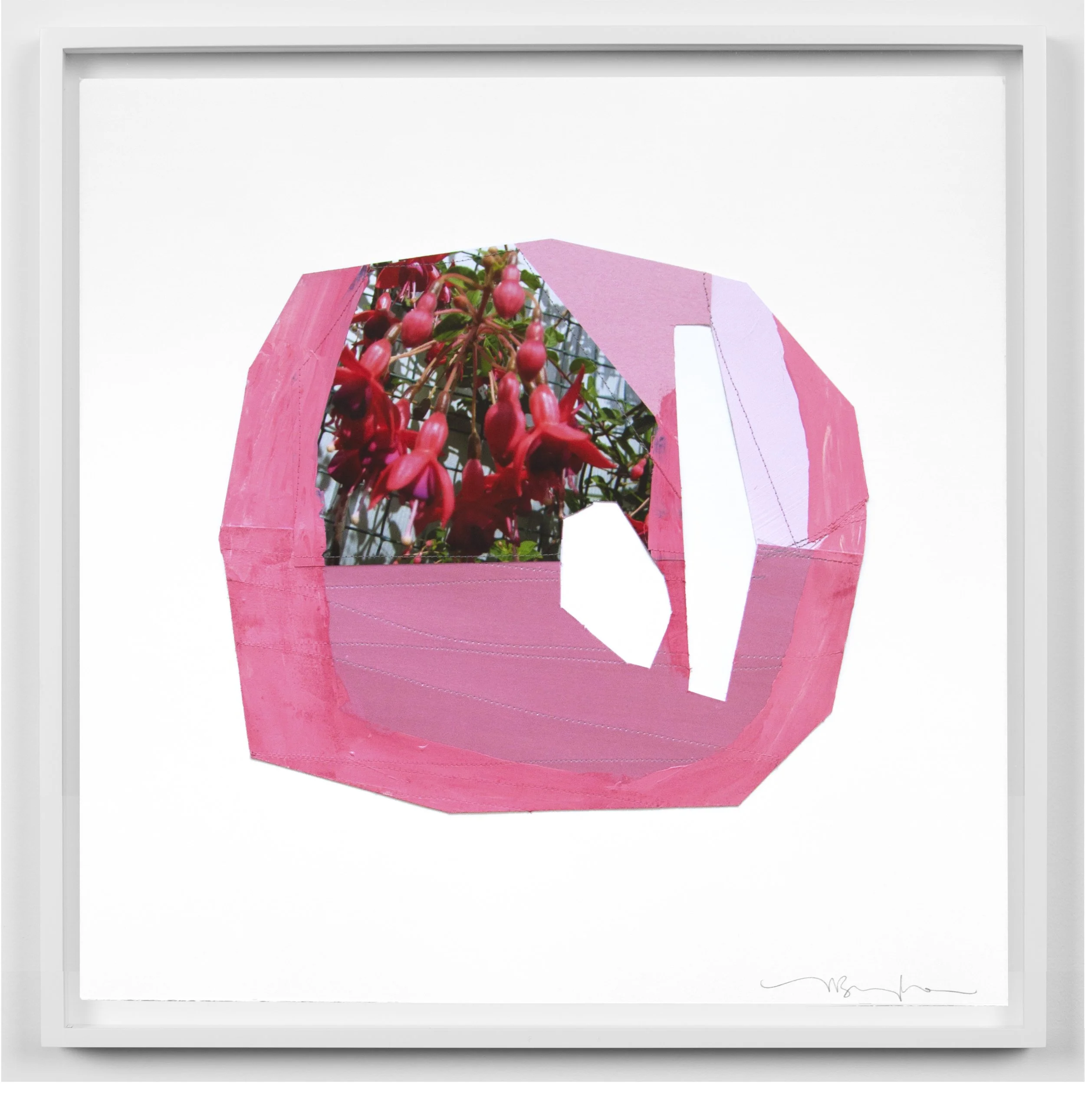  Jude Broughan, Waning Crescent Moon (Freesia) 2020, Pigment prints, polyester, paint, thread, paper, 24 x 22 inches, unique 