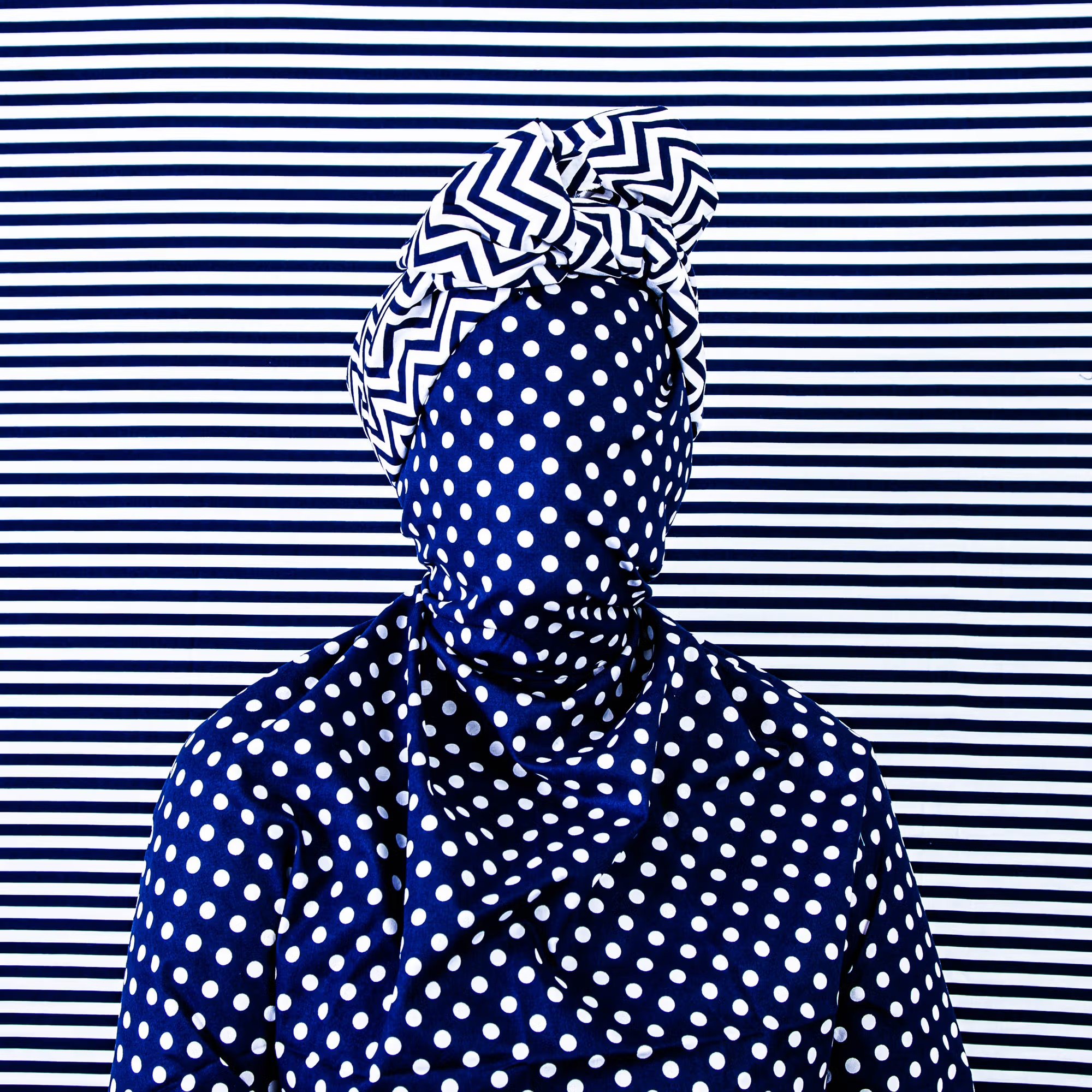 Alia Ali, Dots I, Indigo series, 2019, 33 x 33 in
