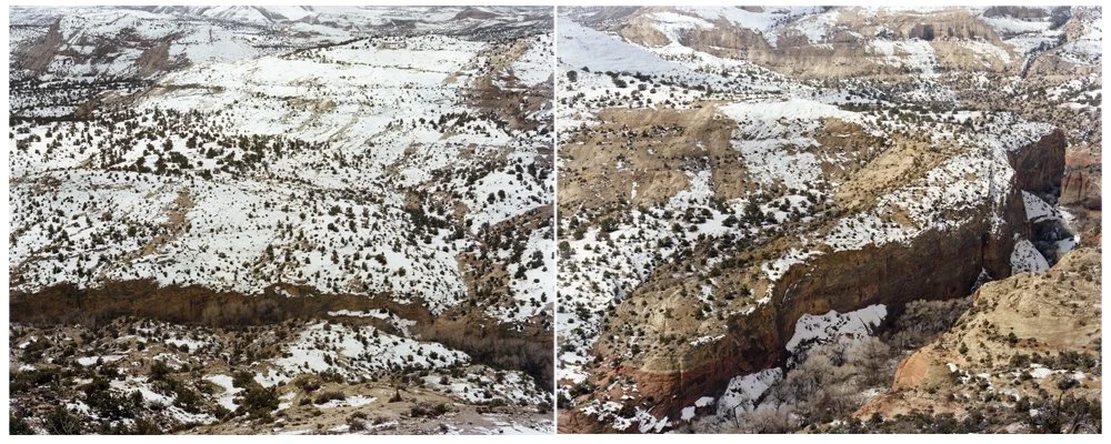 Laura McPhee Calf Creek Canyon From Devils Backbone Highway, Utah (diptych), 2010 Archival Pigment Ink Prints 24 x 60"      Edition of 5 30 x 80"      Edition of 5 40 x 100"    Edition of 5 50 x 120"    Edition of 5 60 x 150"    Edition of 5