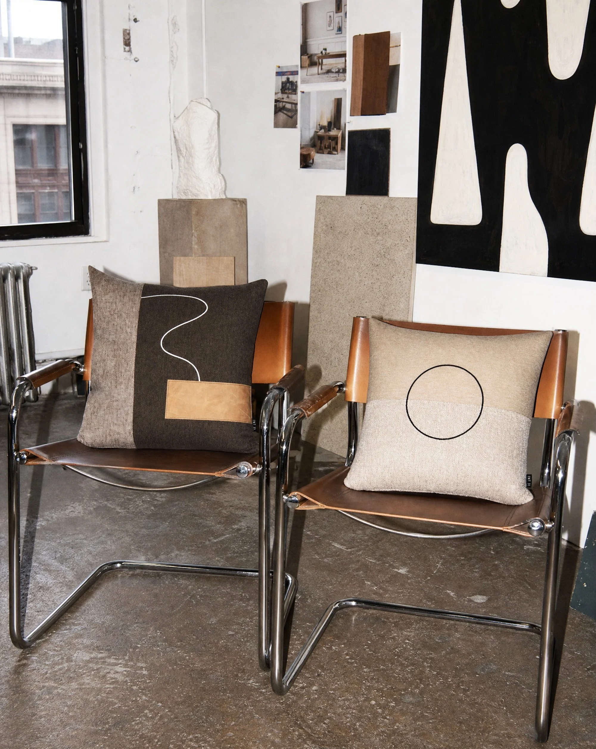 Photographed in dialogue &mdash; layered neutrals, sculptural lines, and subtle contrast shaped for quieter interiors.  BASARI_02 and LUAR_03 
&mdash;
#interior31 #interiorobjects #textileobjects #limitededitions #designcollector