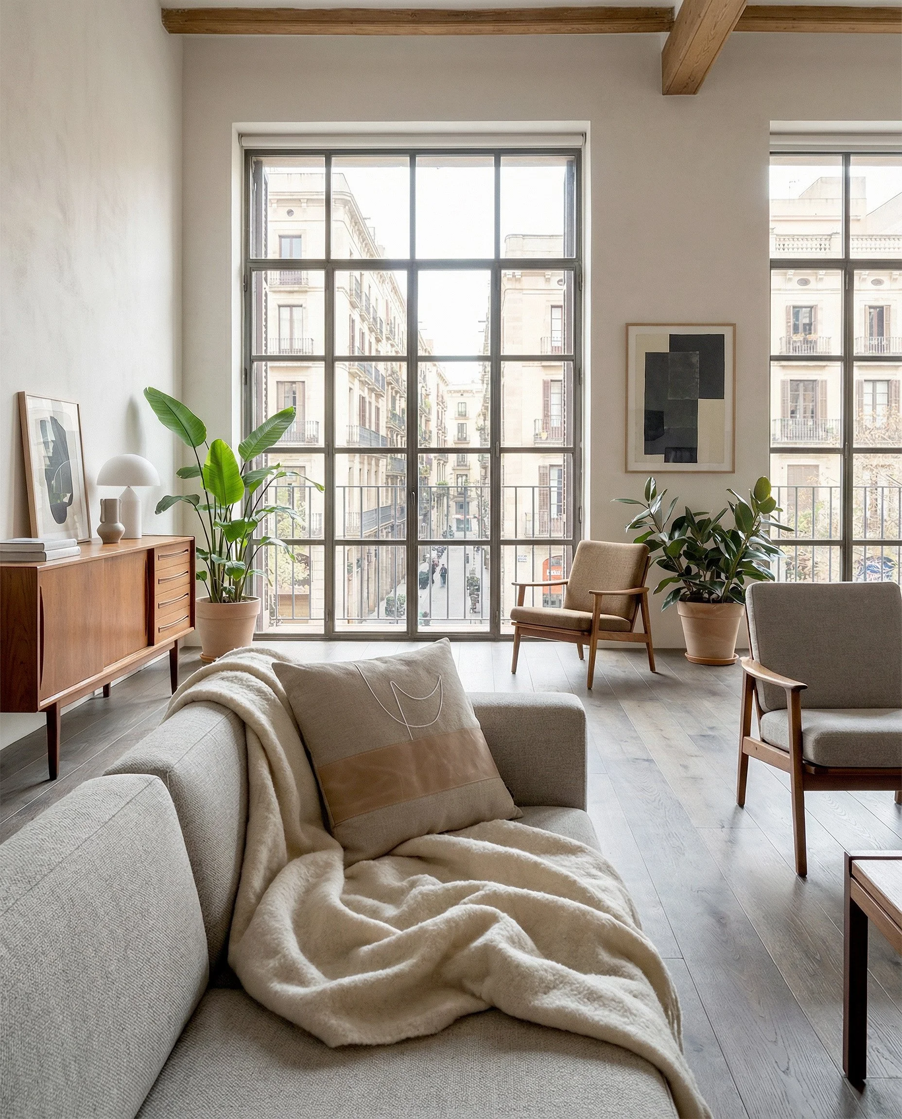 pillow RAIO_02 placed naturally on a contemporary couch with a blanket.jpg