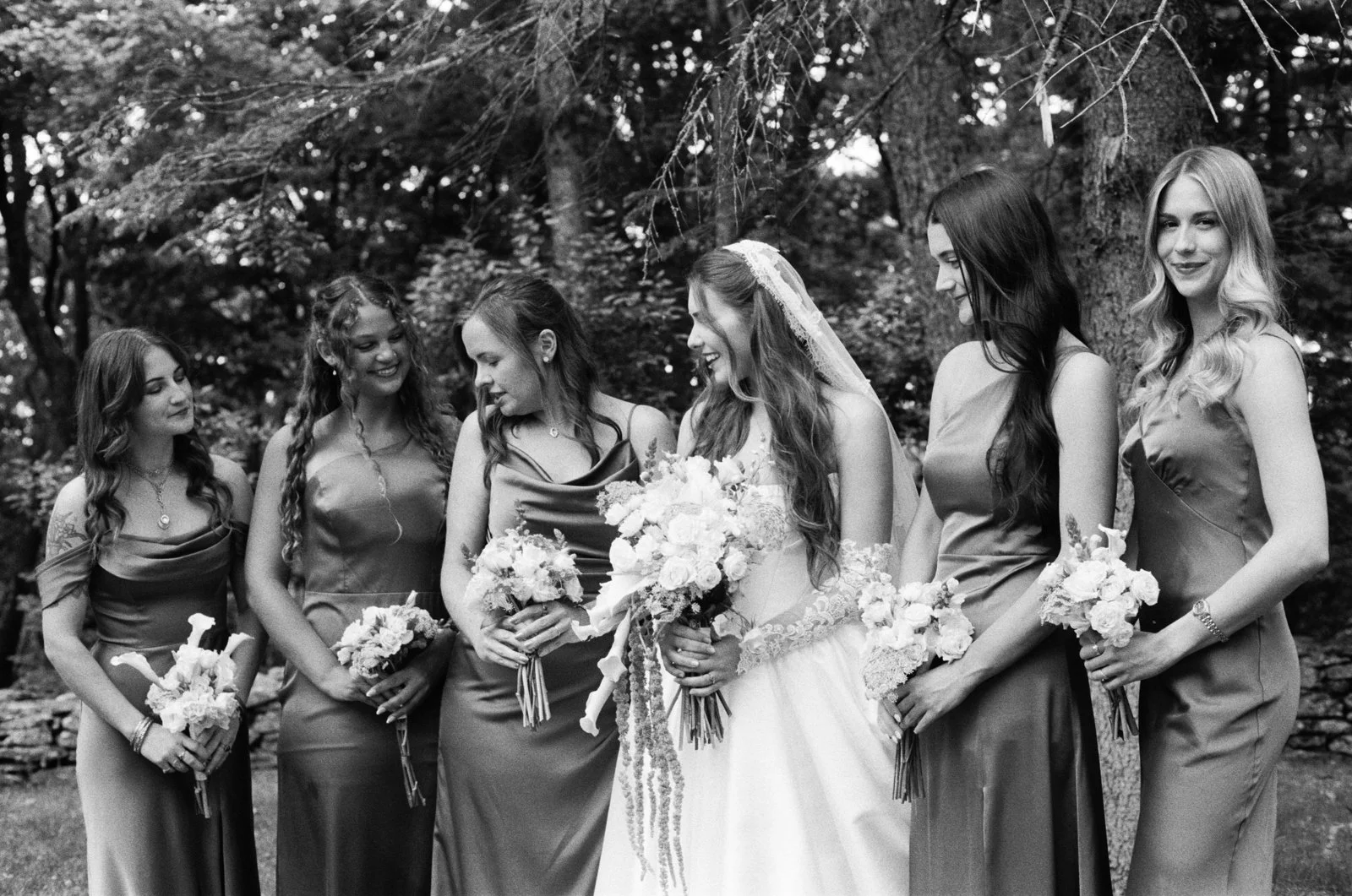 Bridal party on film