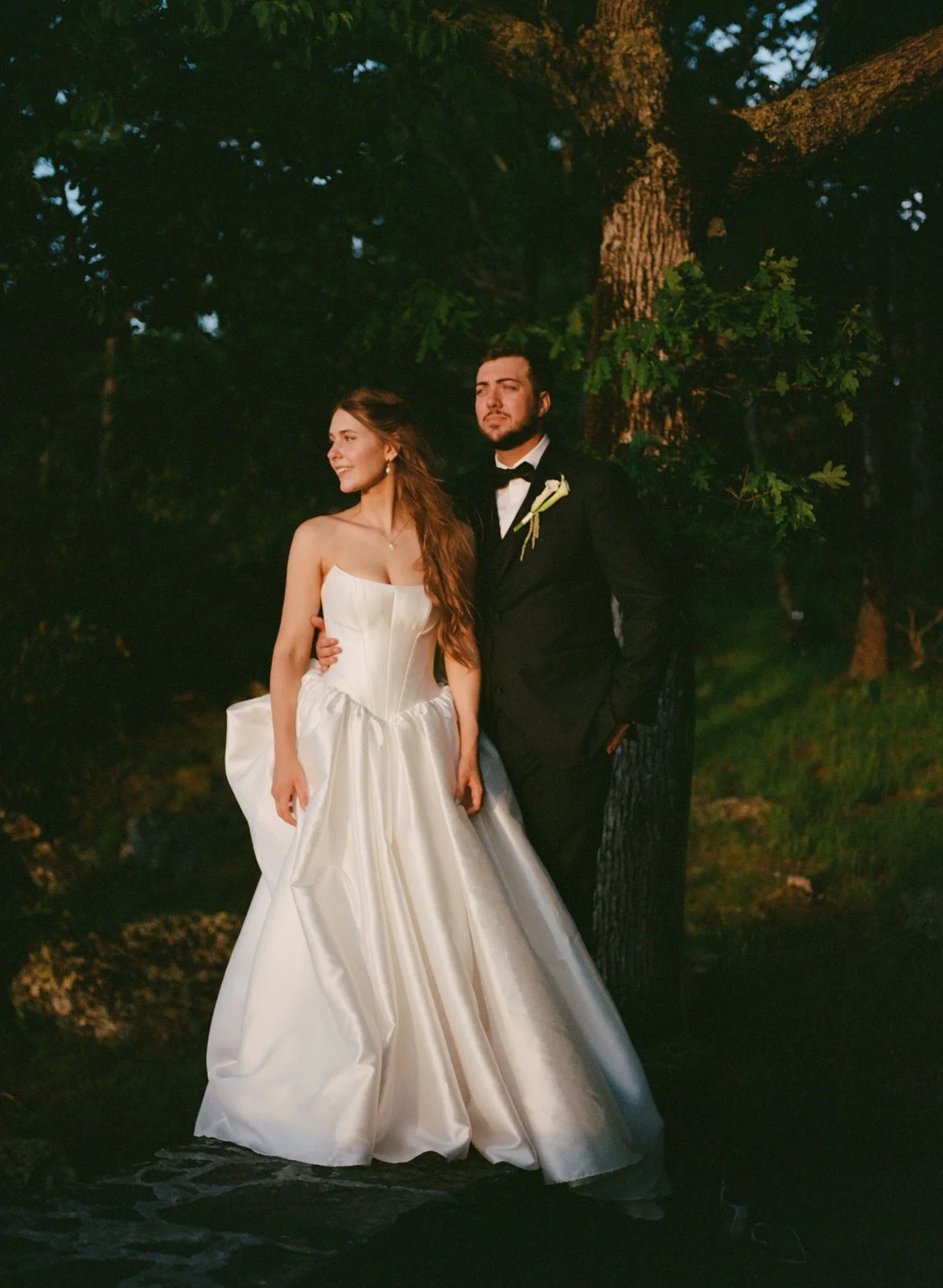 bride and groom portrait on film at Twickenham House