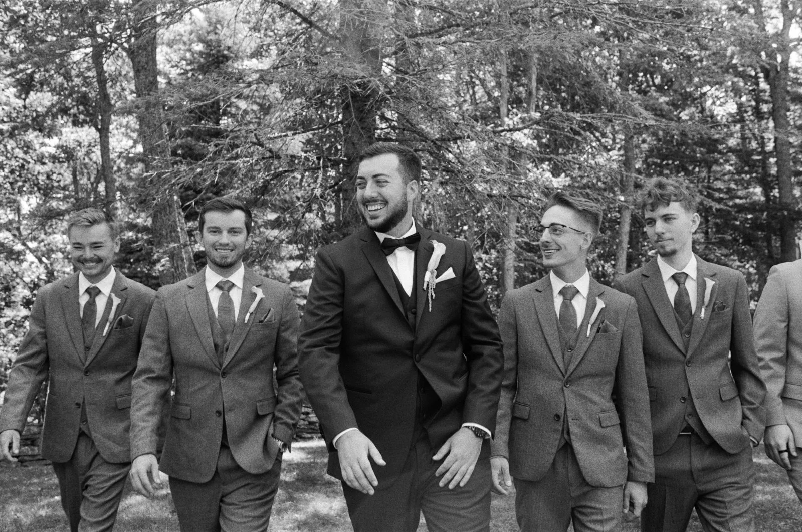 Groomsmen on film