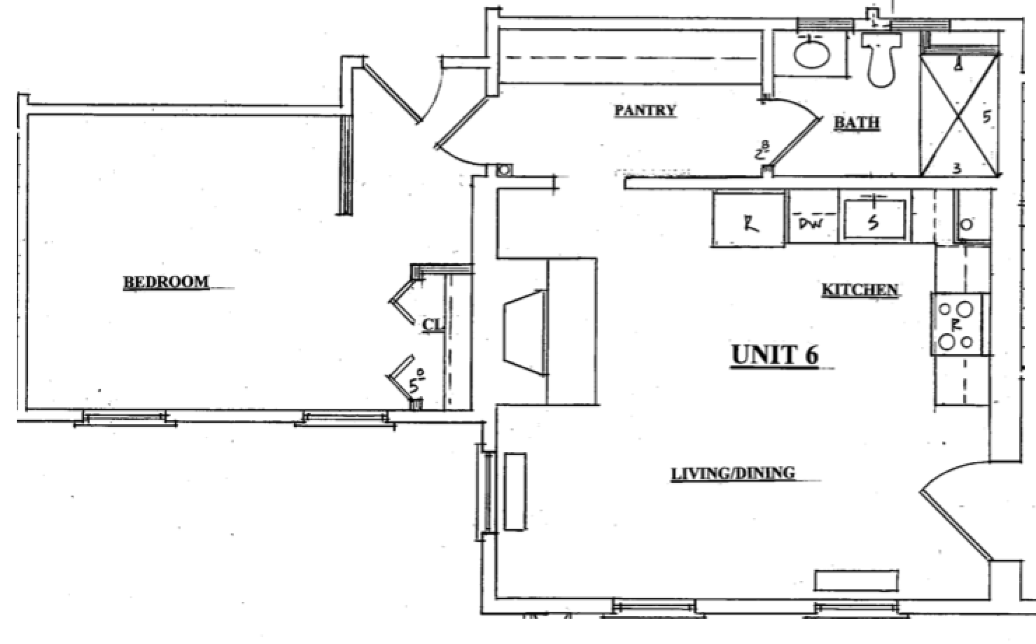 Unit 6: First floor 1 bedroom