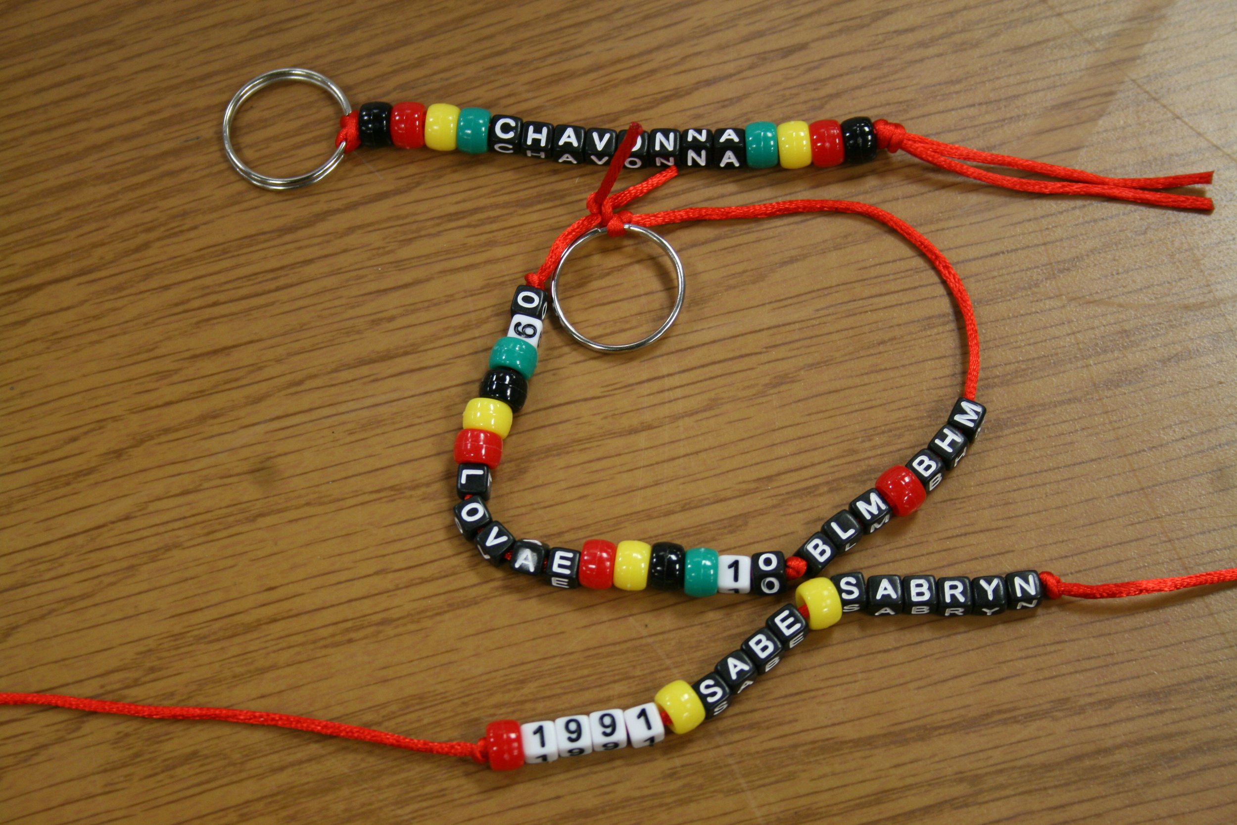 Black History Month bracelets, sponsored by the Black Student Union