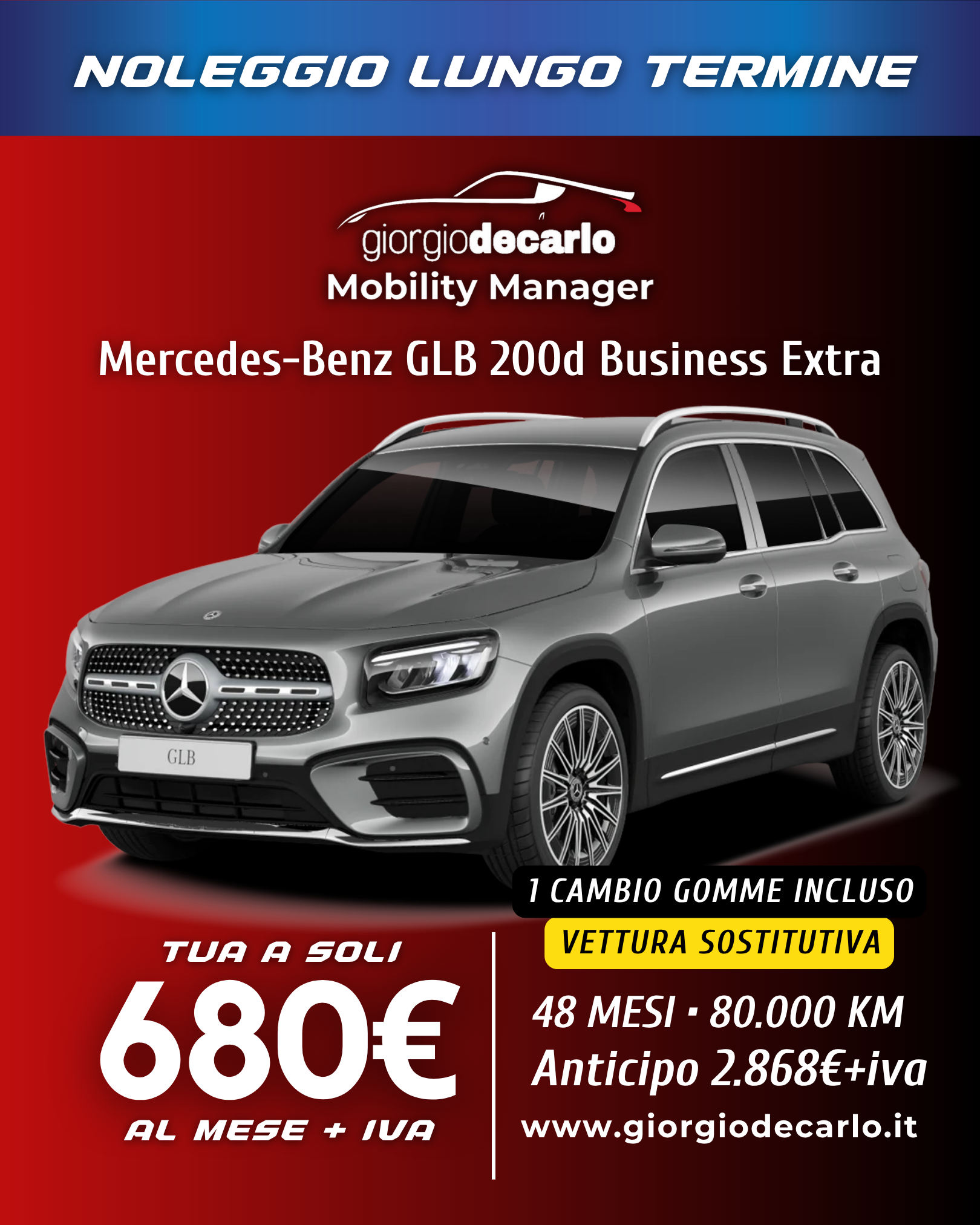 NOLEGGIO LUNGO TERMINE - Mercedes Benz GLB 200d