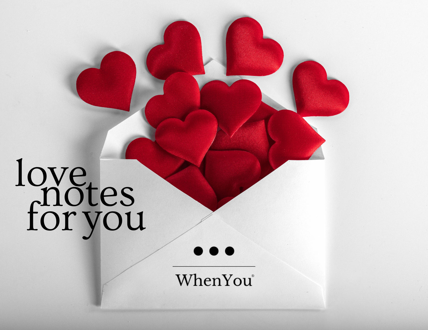 opening a love note with hearts coming out