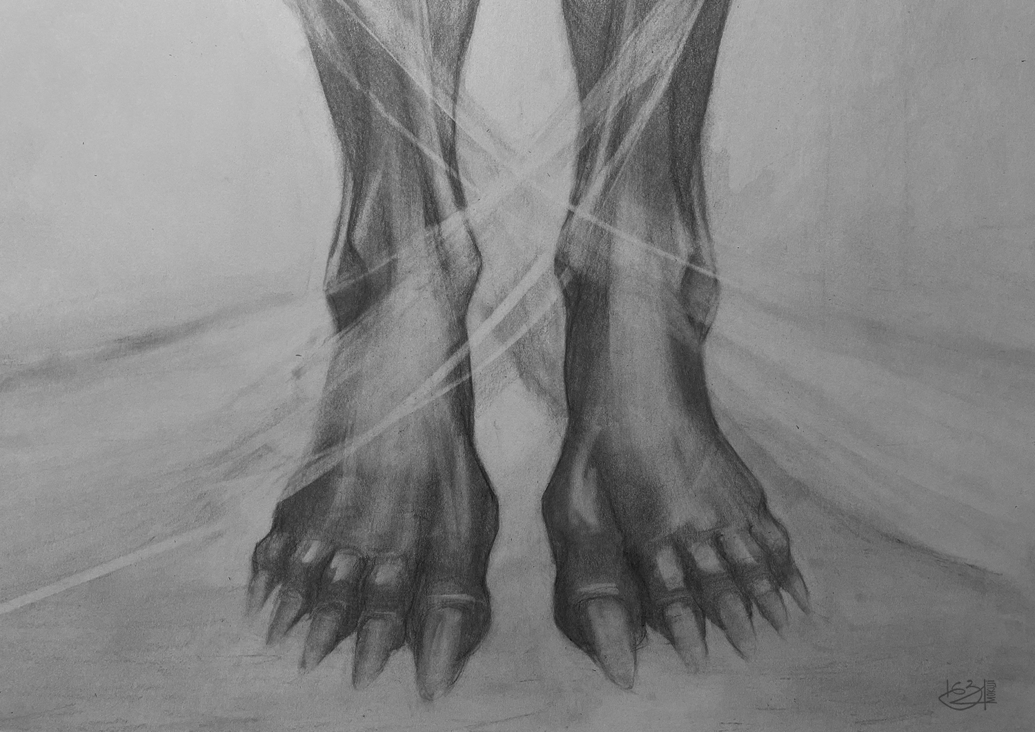Visitorー 42 x 60 cm. ー Graphite On Paper ー Jan. 2024