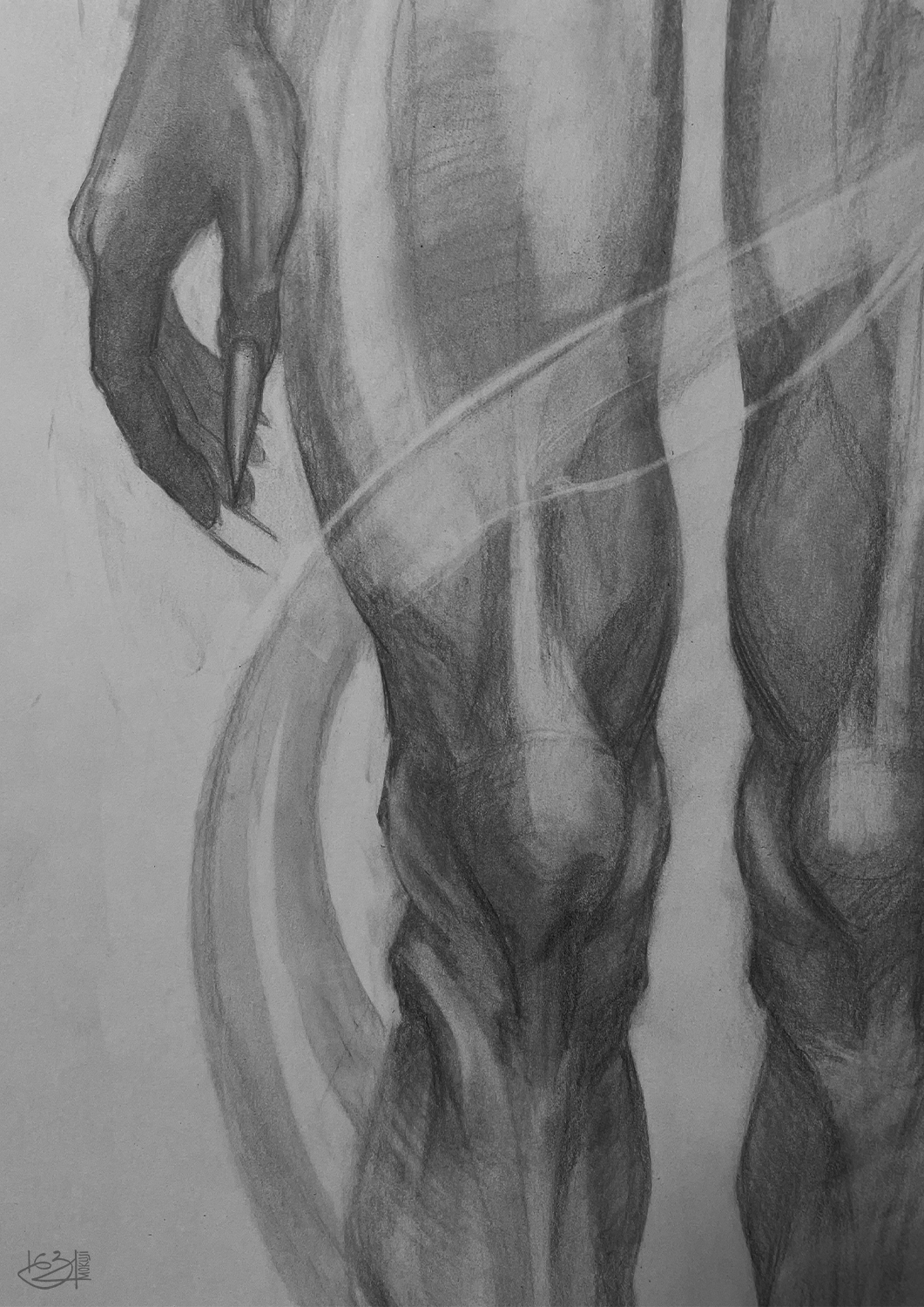 Visitorー 42 x 60 cm. ー Graphite On Paper ー Jan. 2024