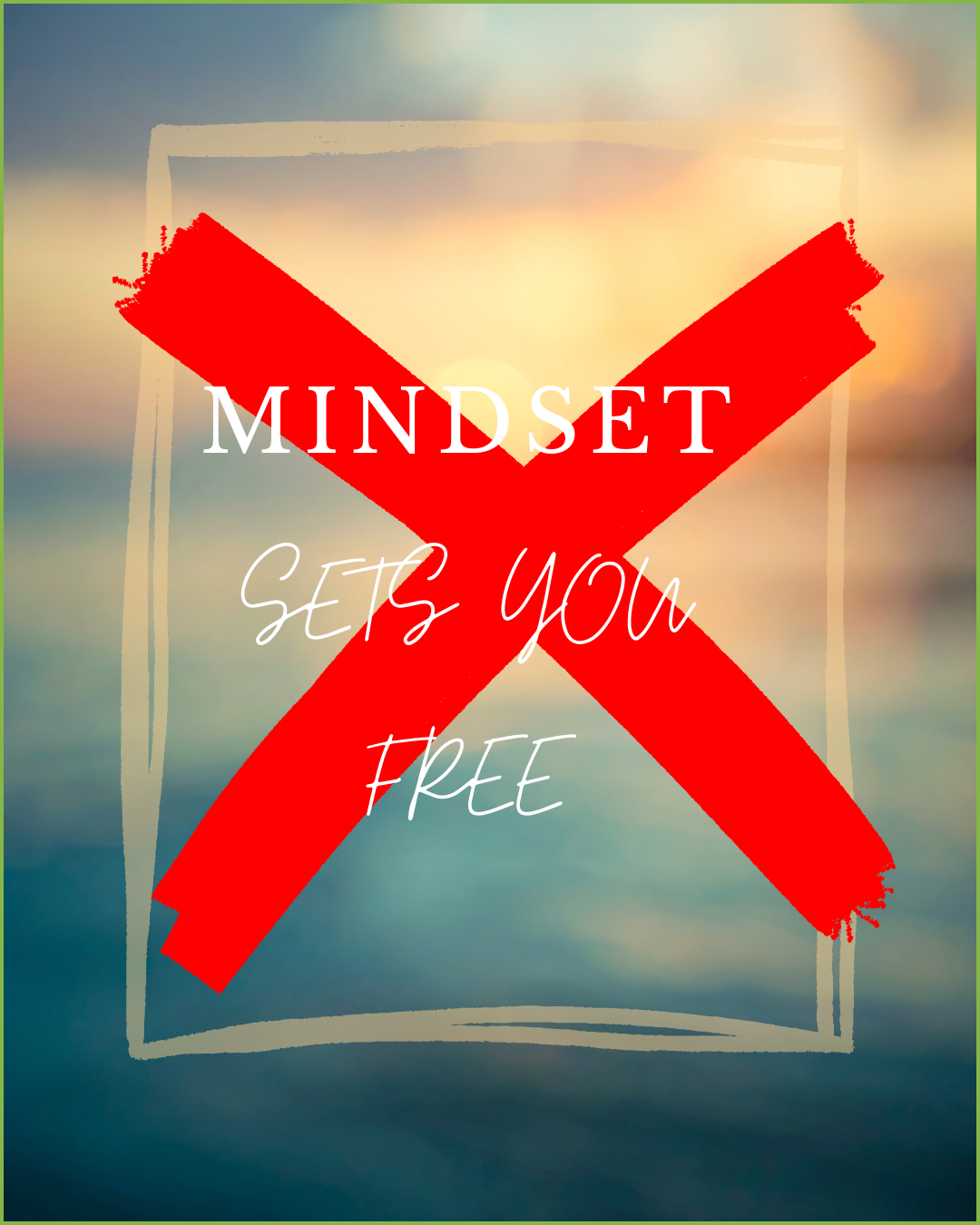 Fake instagram post stating mindset will set you free