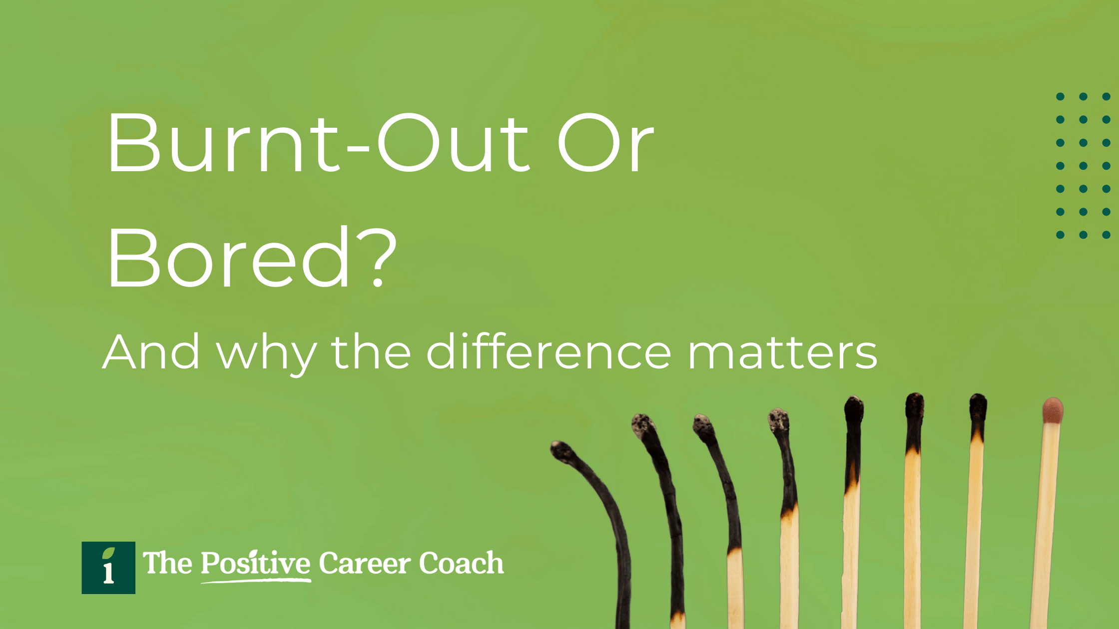 title image showing burnt matches as metaphor for career burnout in mid career professionals