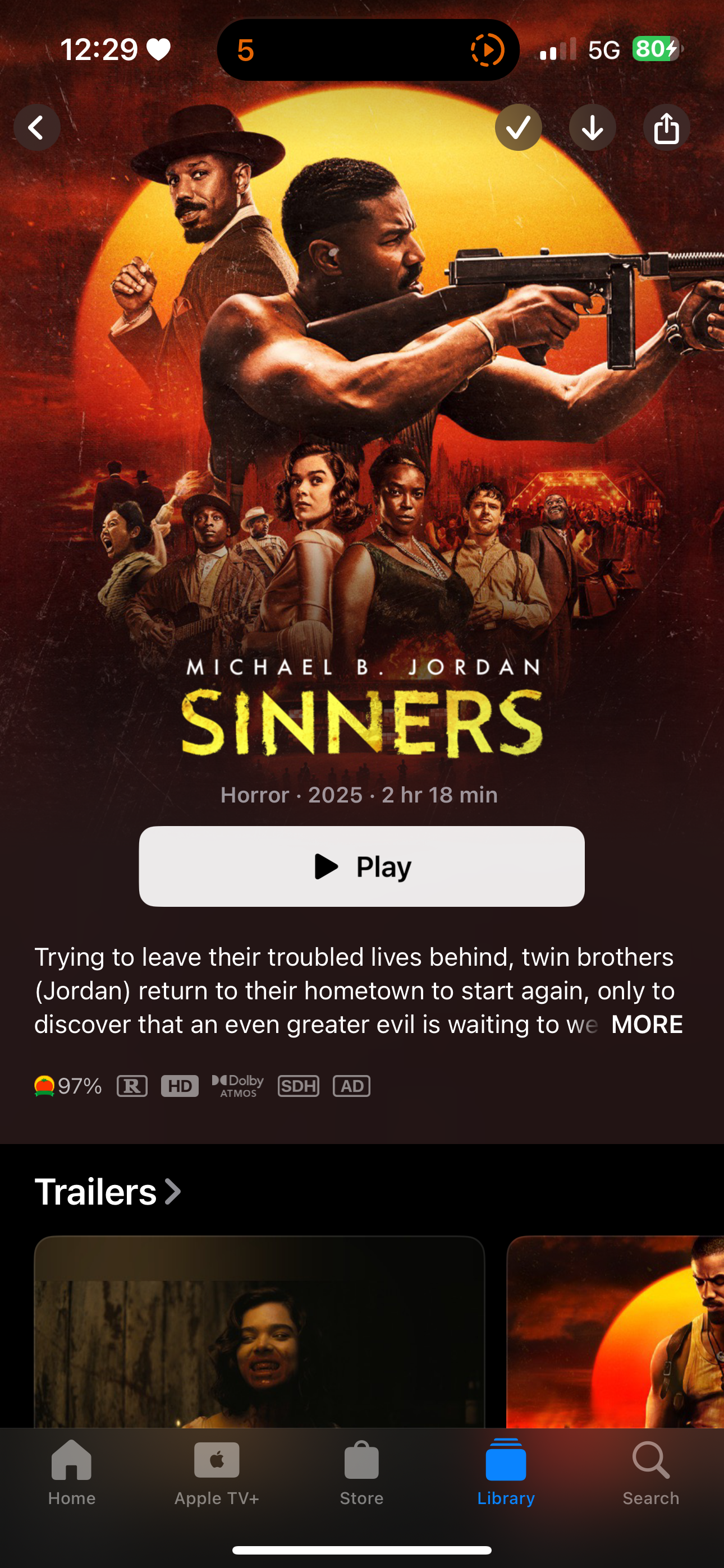 Sinners Movie On Apple TV 6:3:25.PNG