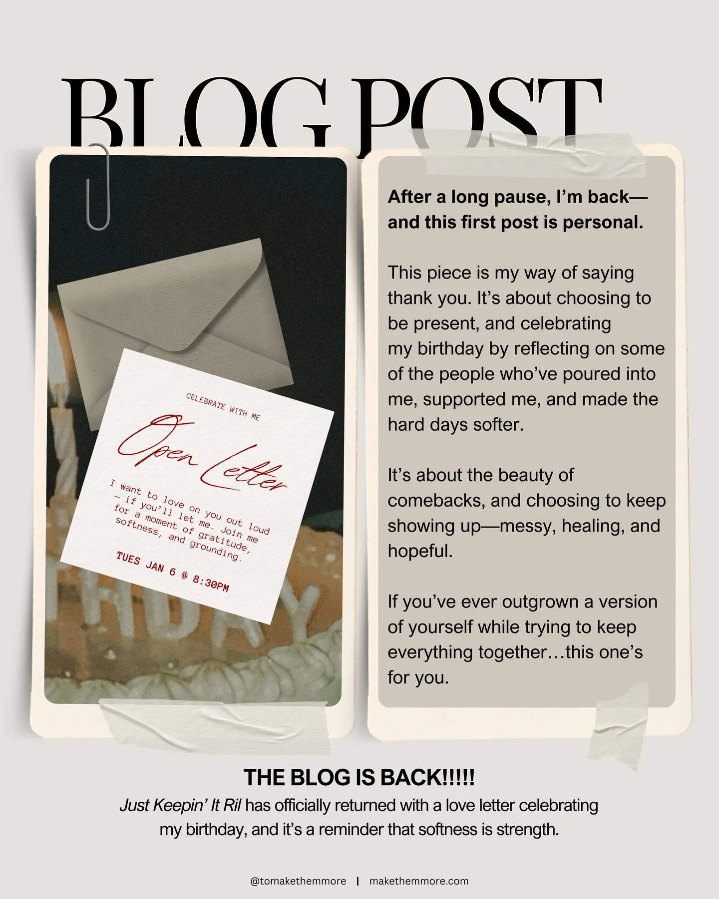 🥳 𝗡𝗘𝗪 𝗕𝗟𝗢𝗚 𝗣𝗢𝗦𝗧!!!!
I&rsquo;m really happy to be writing again. 📝

The blog is officially back, and this post is a peek behind the curtain: special birthday moments, random joy, a love letter to my friends, heavy #TacoTuesday energy (#Ta