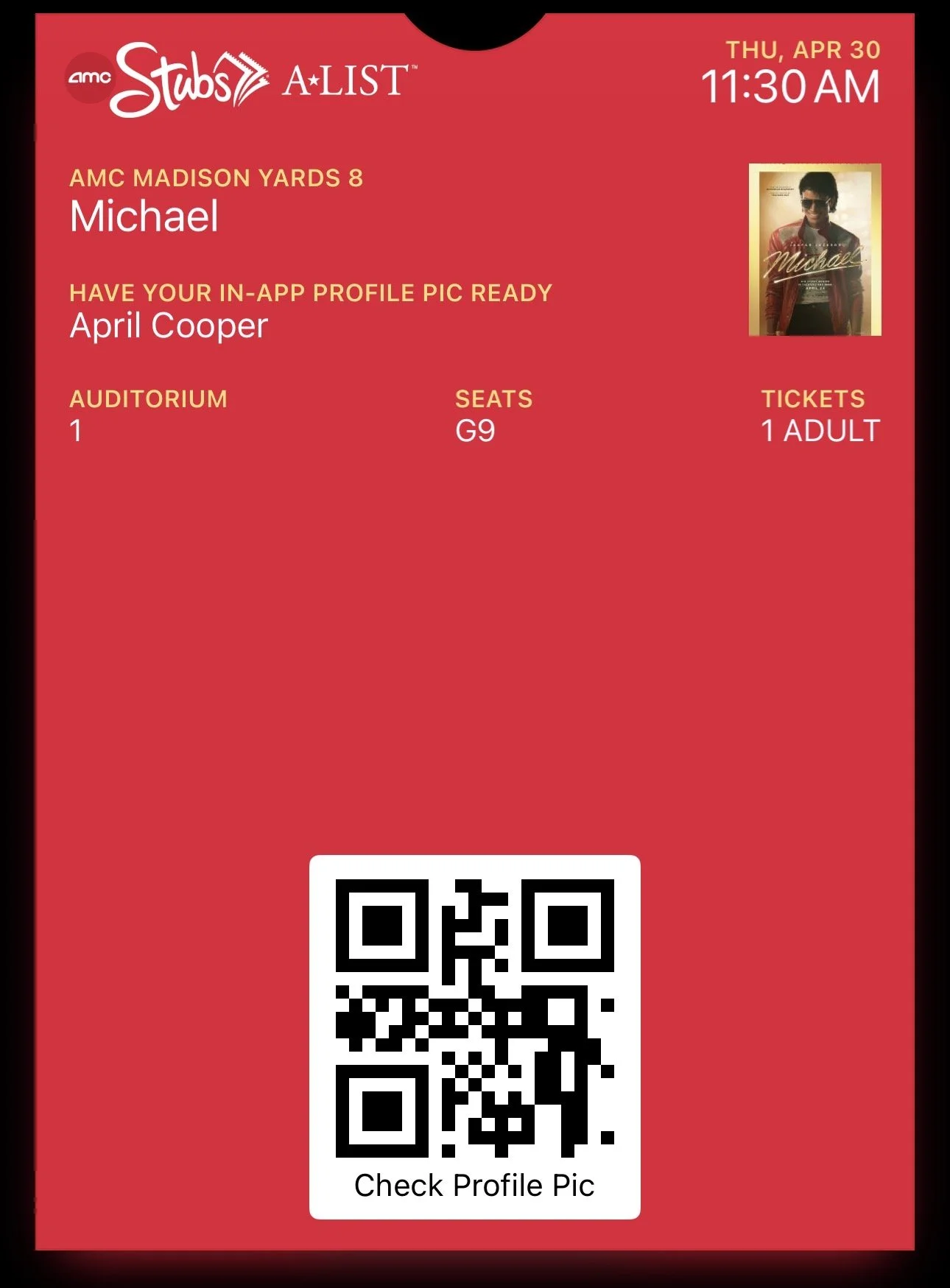 Michael the Movie AMC Ticket Stub (April 30, 2026).jpg