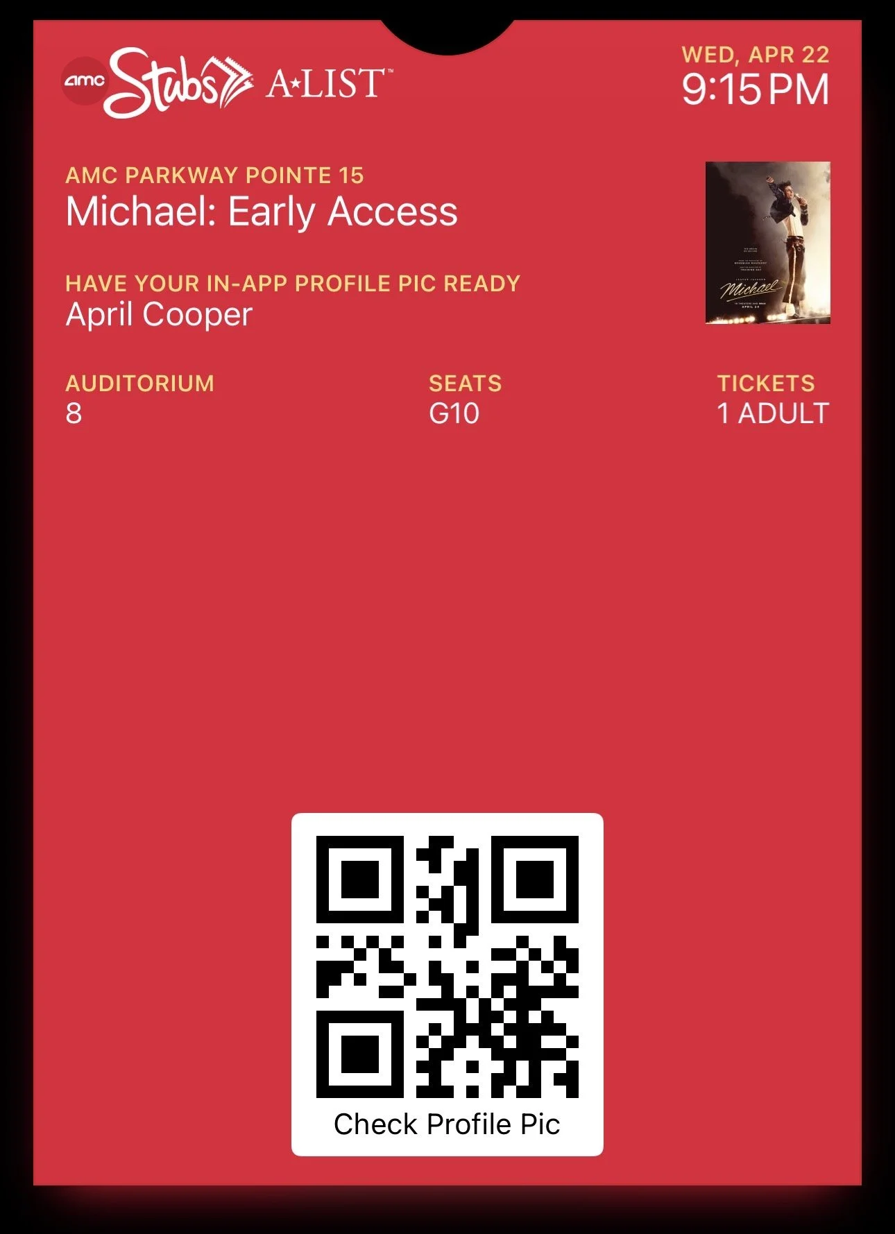 Michael the Movie AMC Ticket Stub Early Access(April 22, 2026).jpg