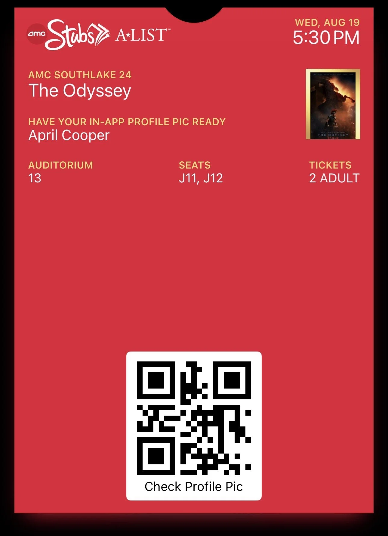 The Odyssey Standard IMAX AMC Ticket Stub (August 19, 2026).jpg