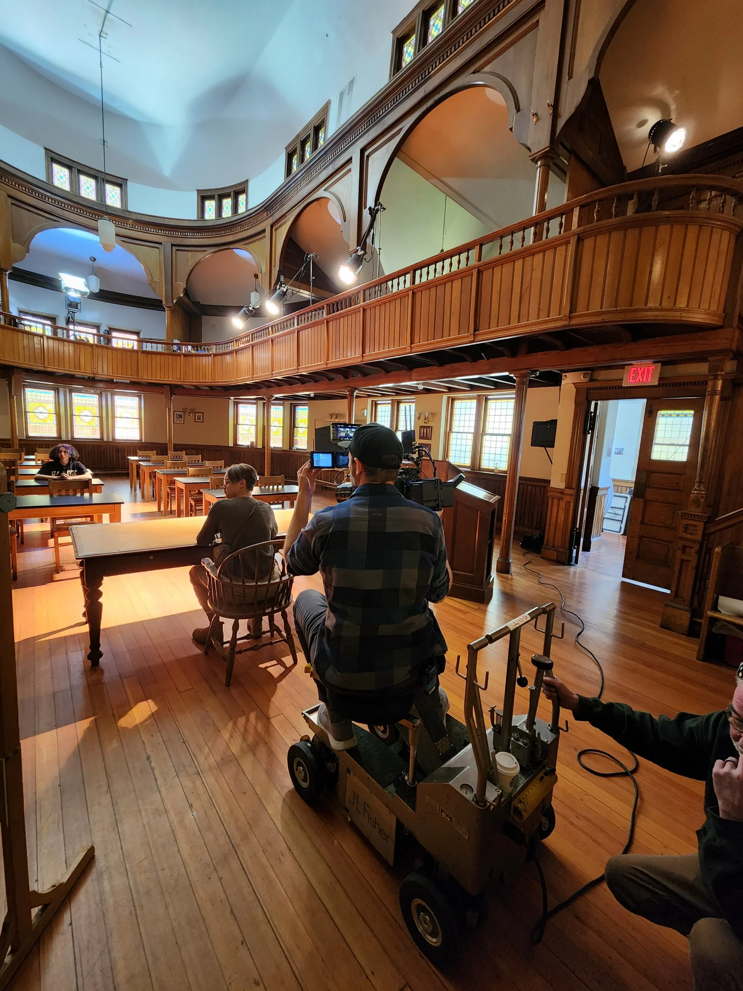 Professional dolly rig setup on location