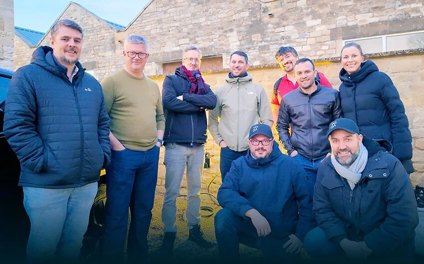 Voqa team Pic with 9 people at the Glove Factory Studios in Bradford on Avon