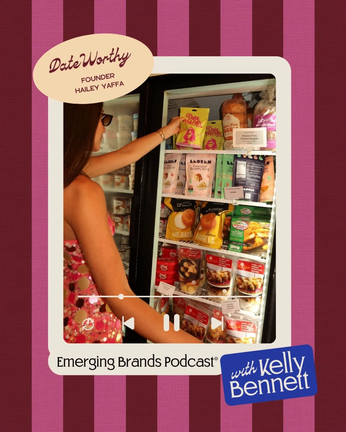 Our client @eatdateworthy was featured on @emergingbrandspodcast this week🎧

Founder Hailey Yaffa talks about turning her sweet tooth into a purpose-driven frozen snack brand that raises the bar on ingredients and self-worth.

She shares about trade