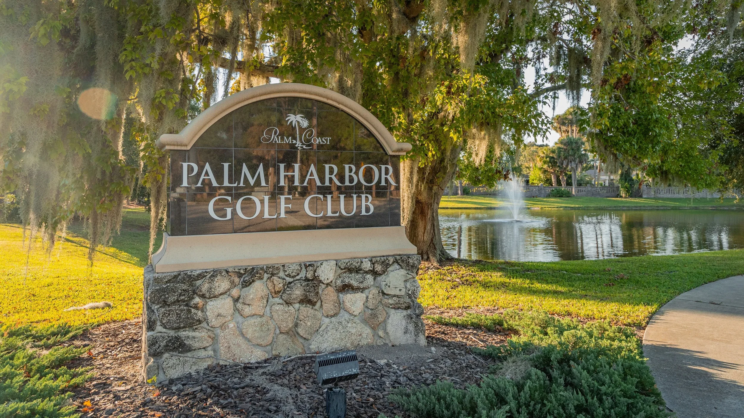 Palm Harbor Golf Club entrance sign in Palm Coast Florida