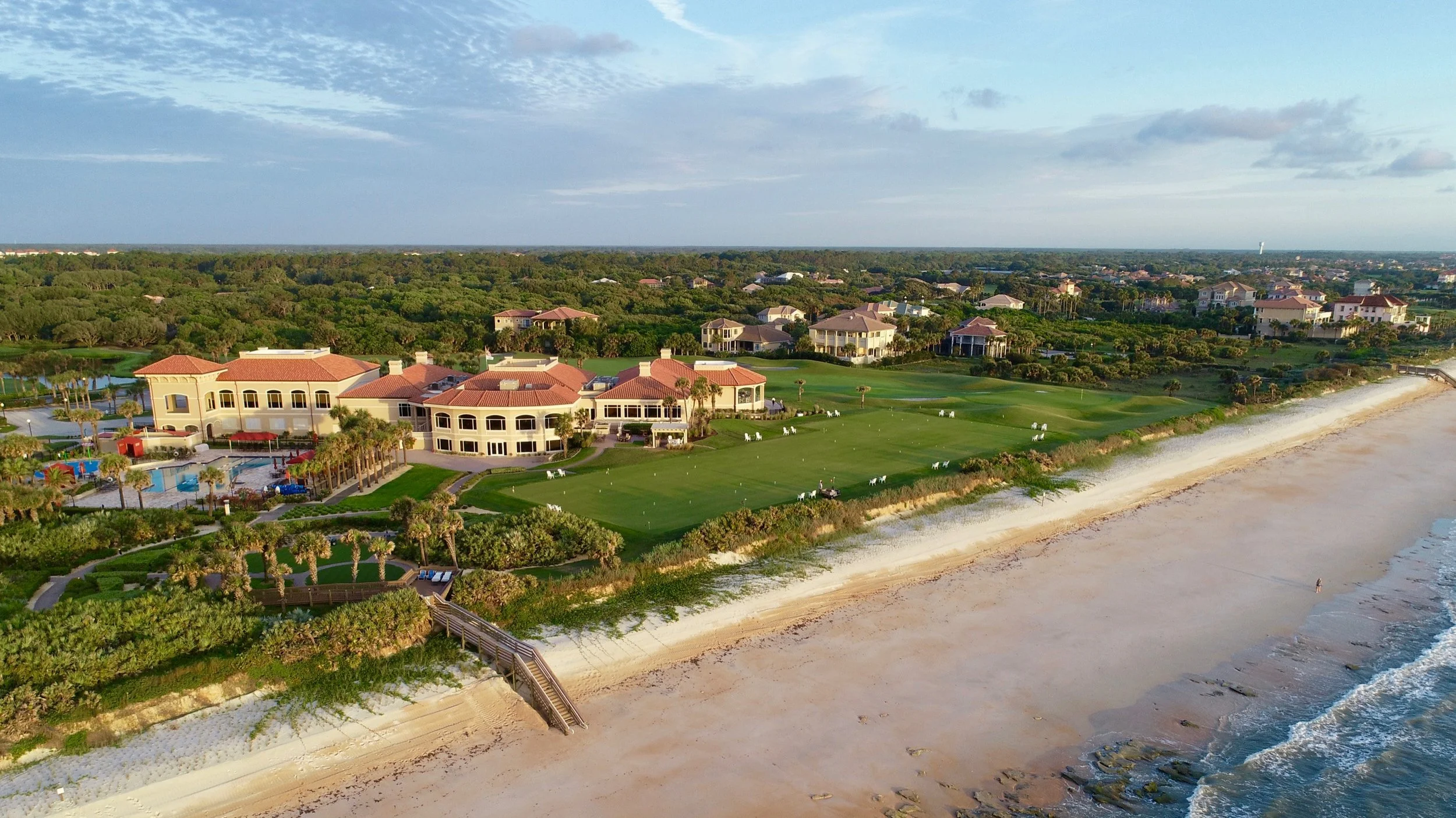 Oceanfront golf course and clubhouse in Hammock Dunes Palm Coast Florida