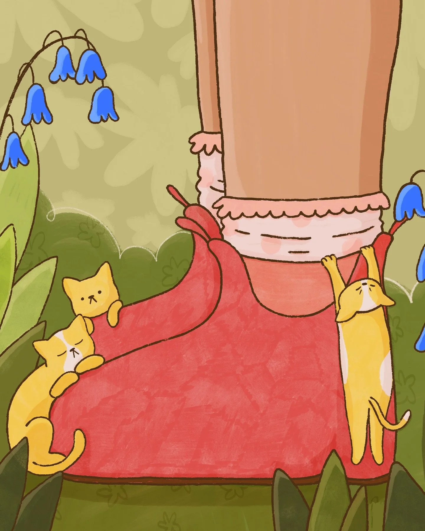 March 28, 2023 three kittens were born in our front yard. A little grey cat had been coming around our house for a few weeks We named her Fomo, one day, she laid three little kitten eggs in a hole under a swamp maple in our front yard. A classic Flor