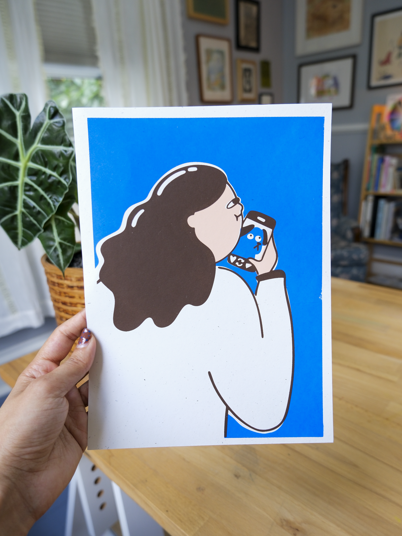 Phone Time - Screen Print | Handmade Art Print