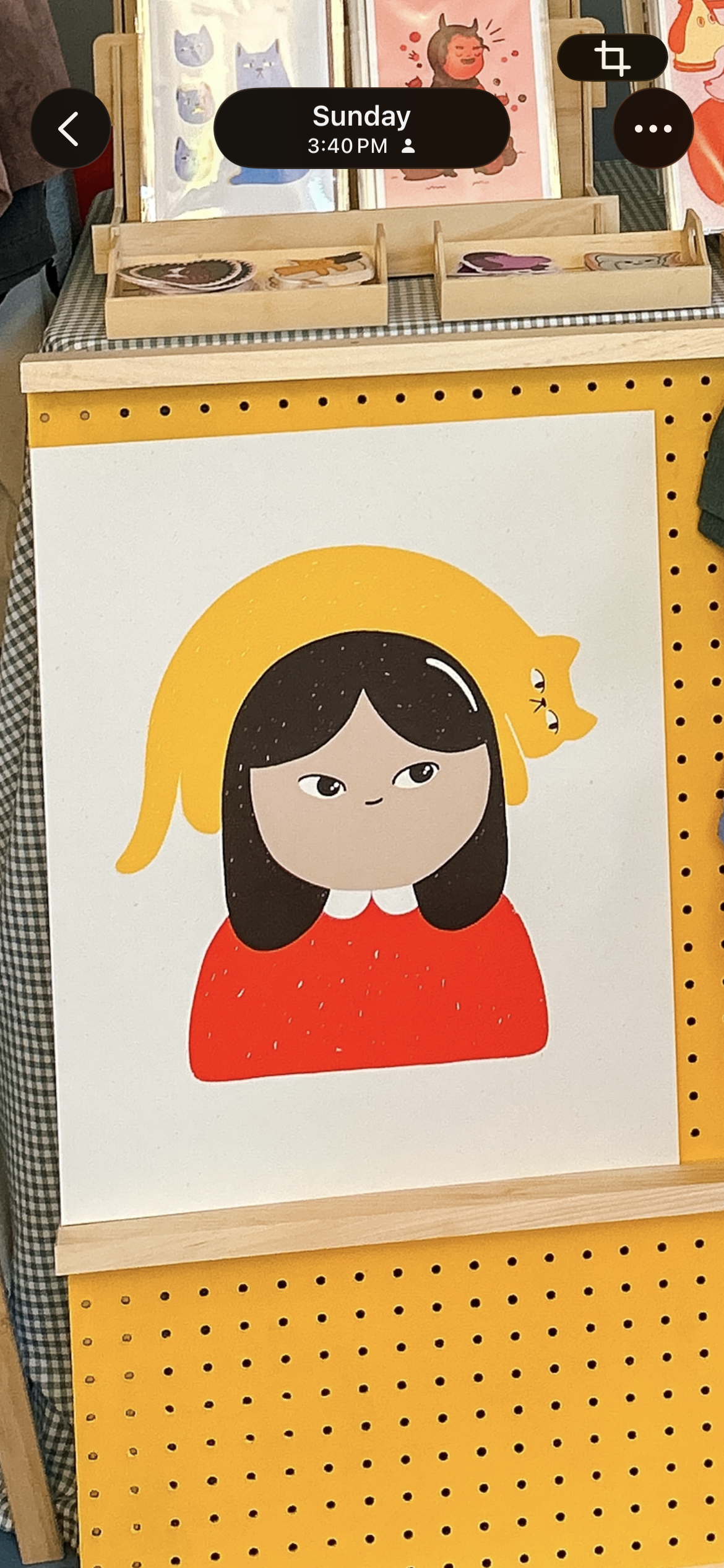 Cat on Head Screen Print