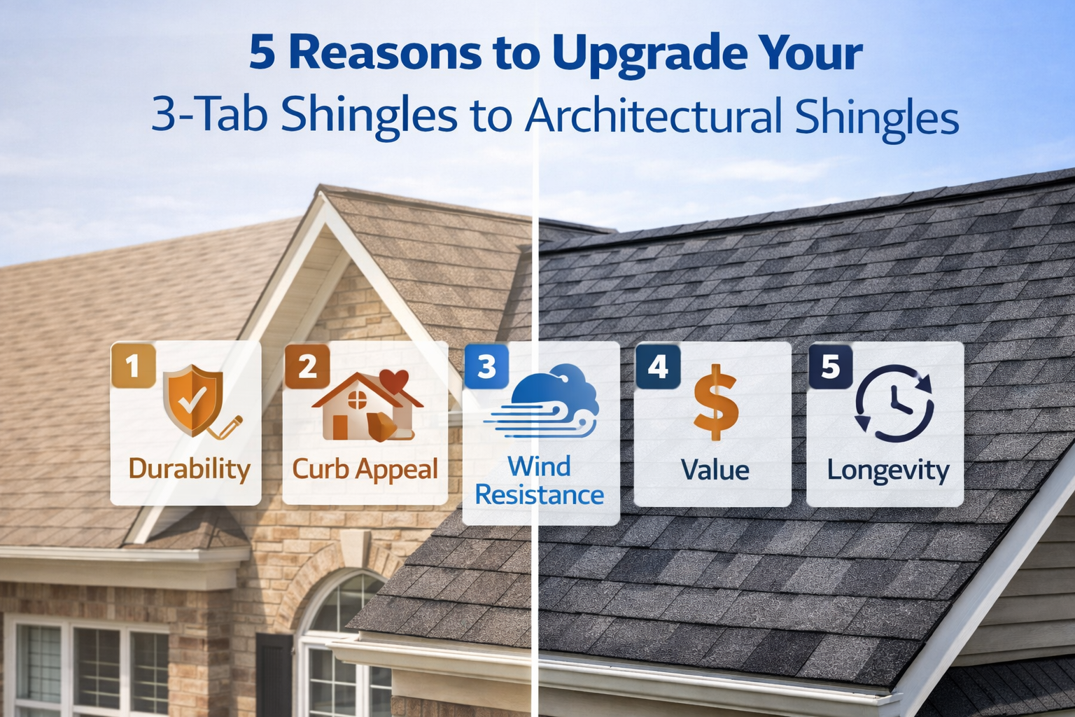 5 Reasons to Upgrade Your 3-Tab Shingles to Architectural Shingles