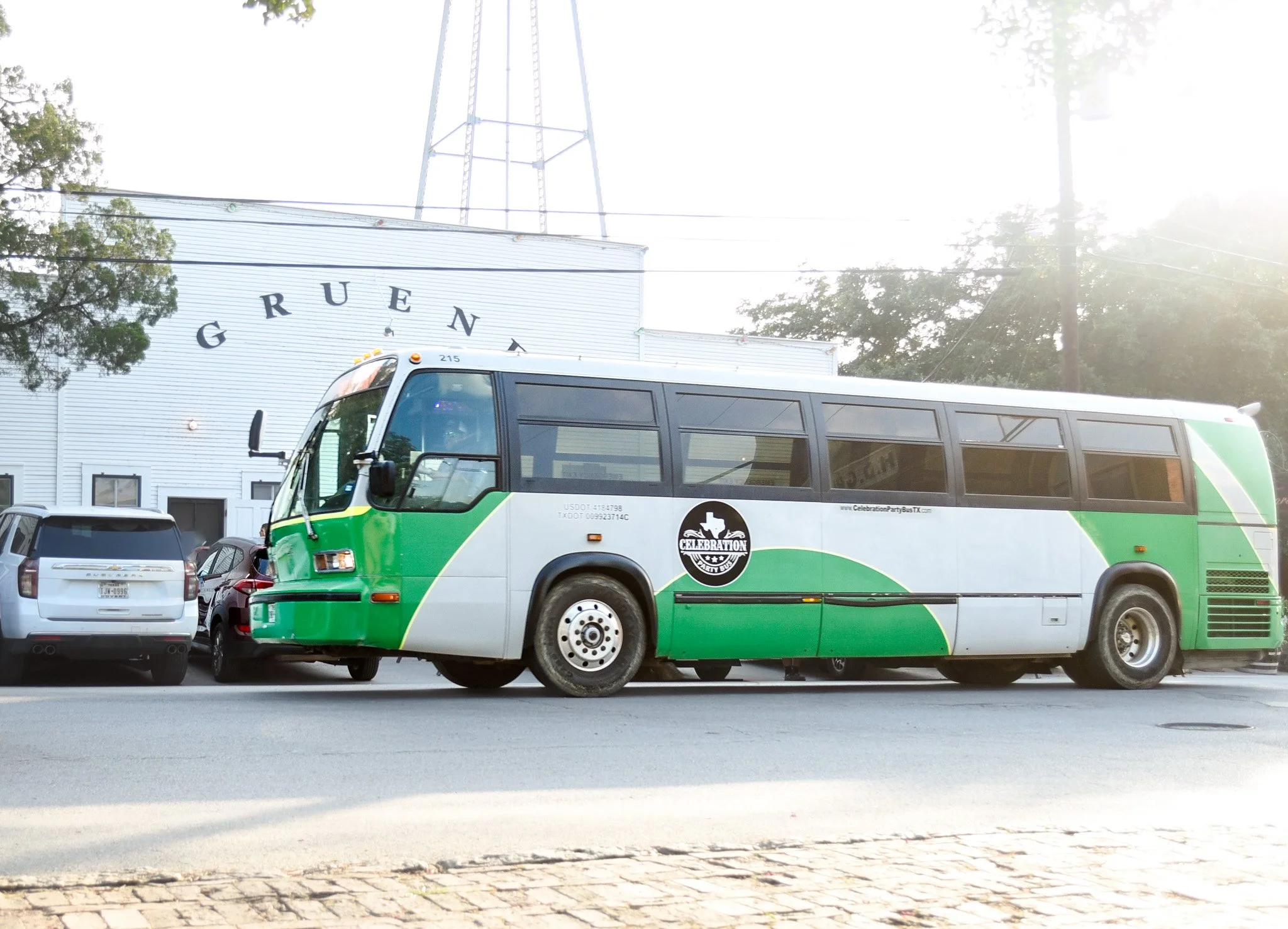 Passengers enjoying a ride on Celebration Party Bus in Gruene, Texas