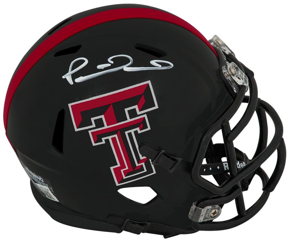 A Patrick Mahomes Texas Tech mini helmet