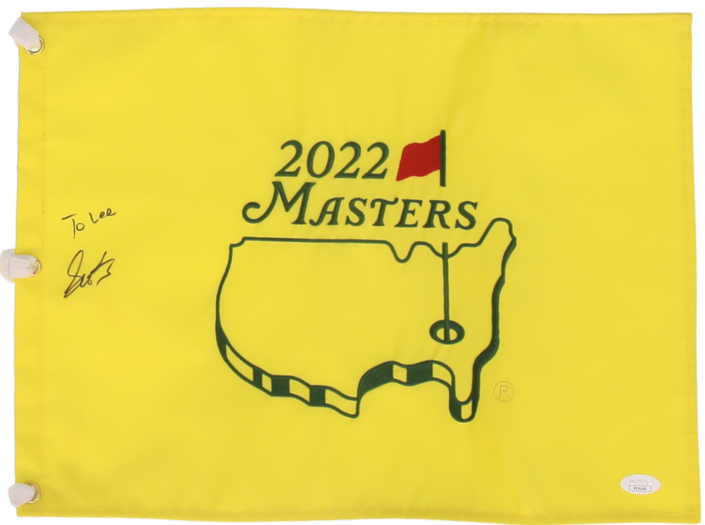 Scottie Scheffler Signed Memorabilia Masters Pin Flag