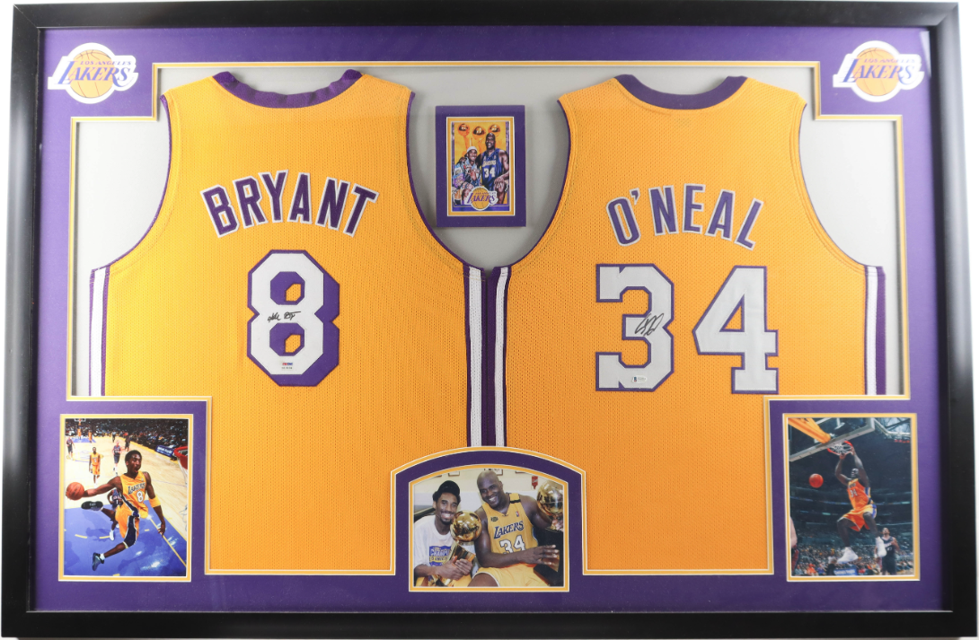 kobe and shaq signed jerseys